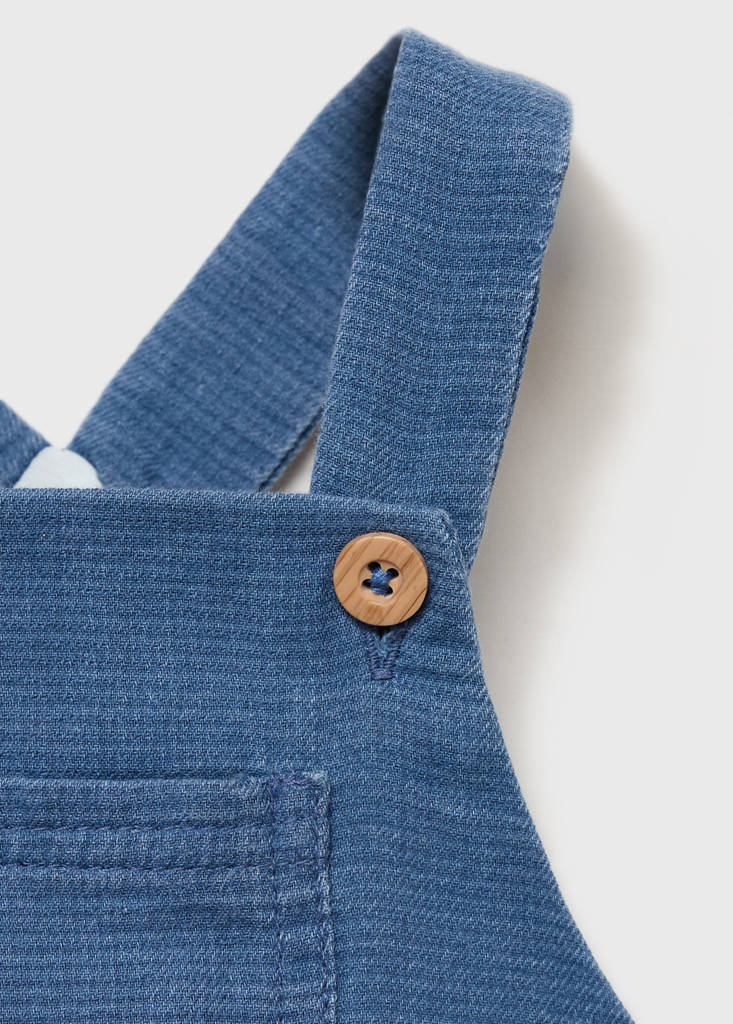 Long cotton dungarees — Blue