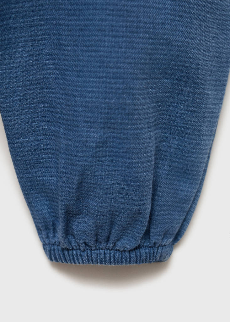 Long cotton dungarees — Blue