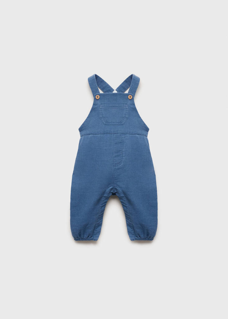 Long cotton dungarees — Blue