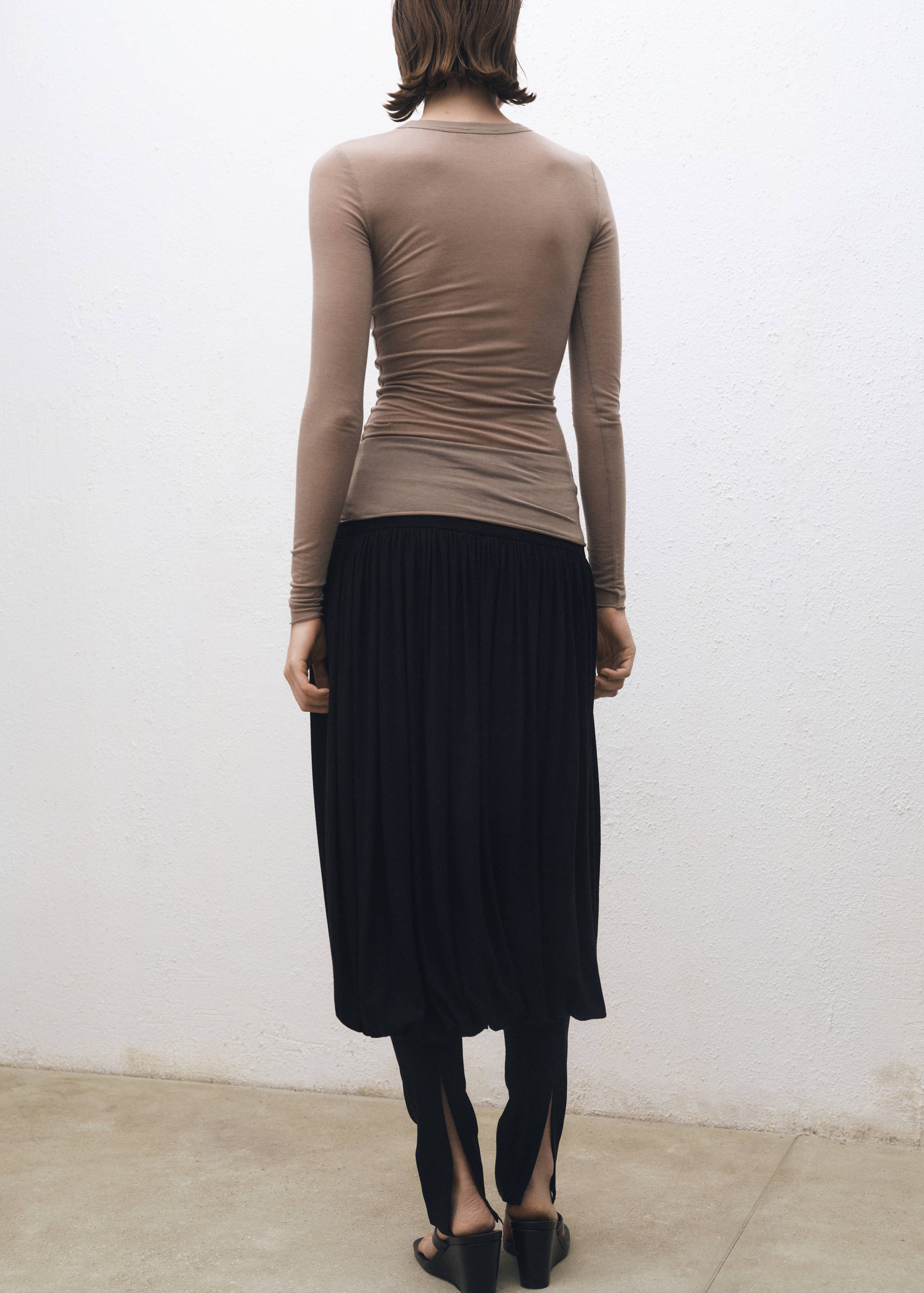 Long-sleeved wool-blend t-shirt - Reverse of the article