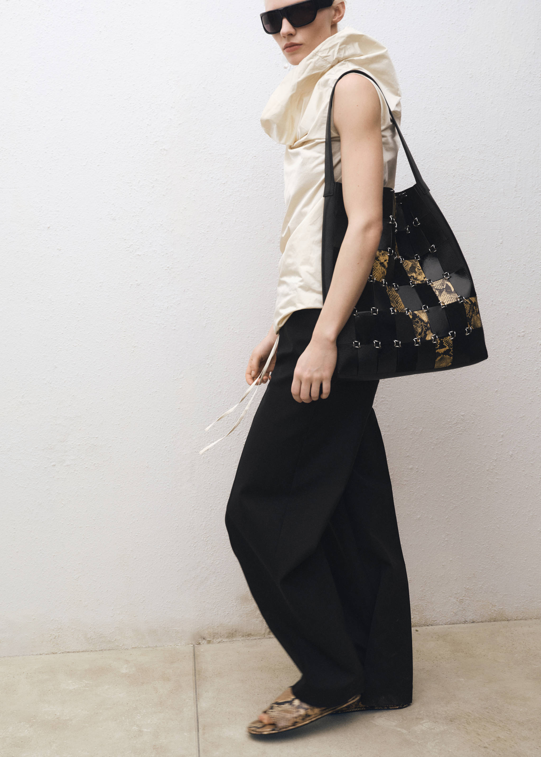 Комбинированные брюки-джоггеры из смесовой шерсти - Деталь изделия 2