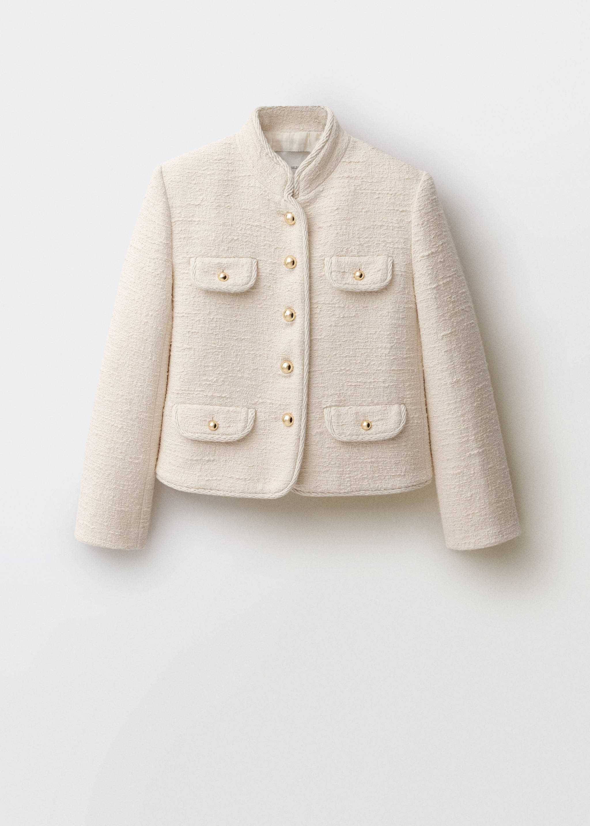 Tweed jacket with striped collar - Article without model