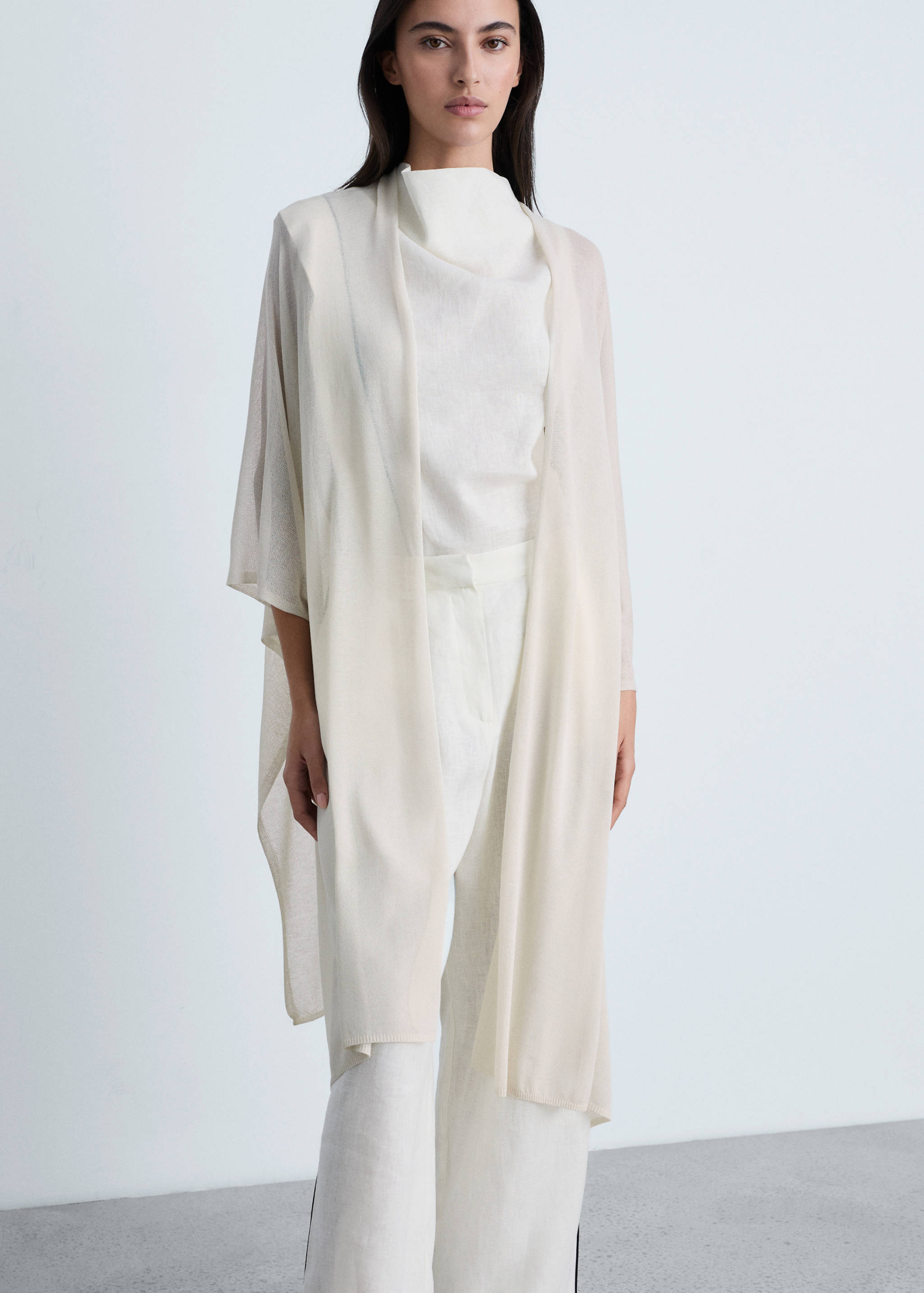 Fine knit long cardigan - Medium plane