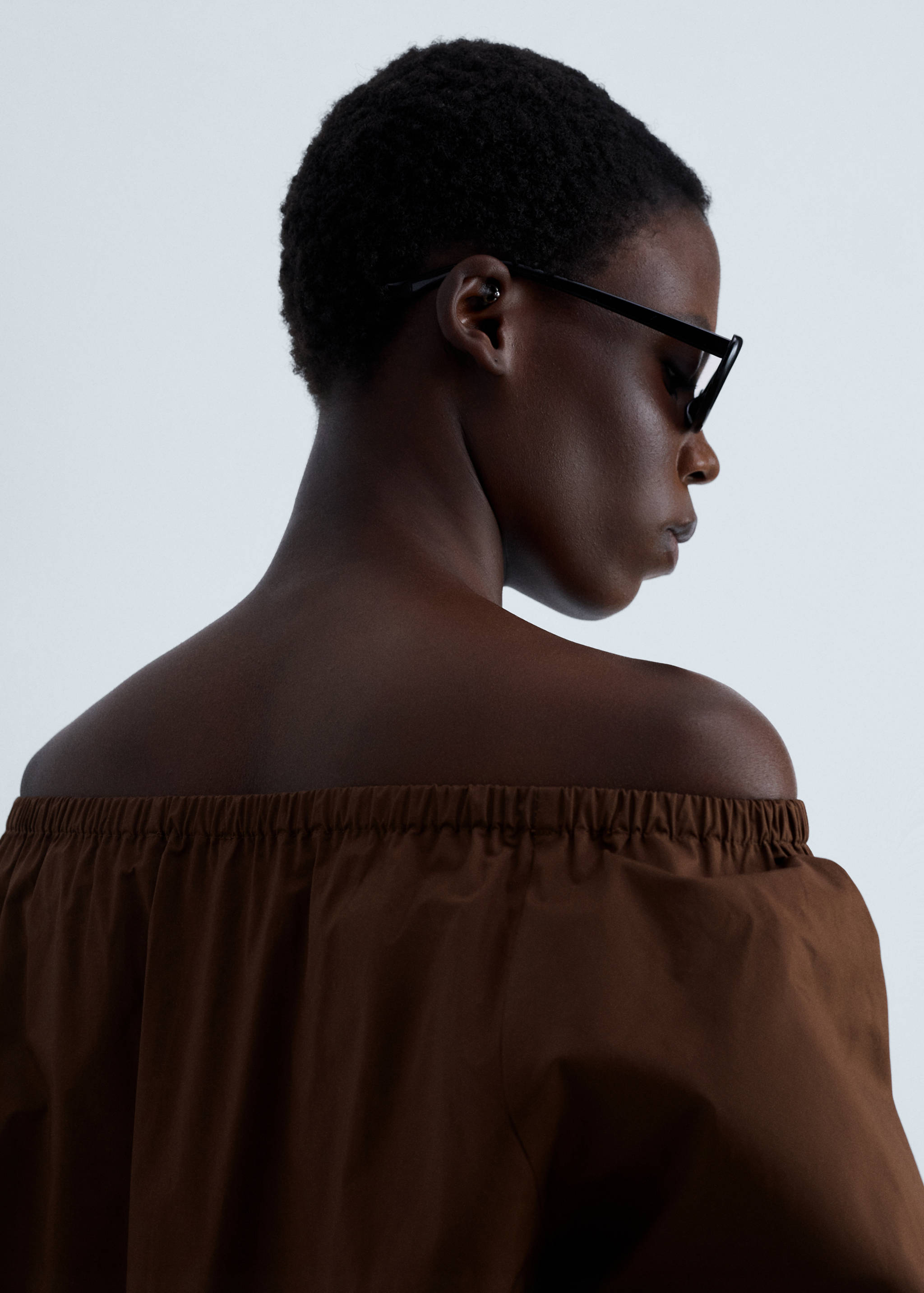 Blusa algodón cuello fruncido - Detalle del artículo 1