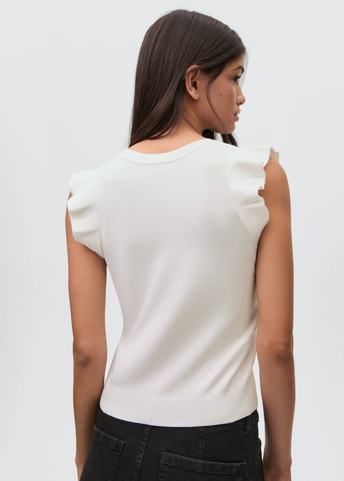 V-neck top — Off White