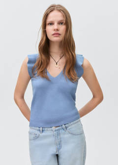 V-neck top — Sky Blue 1
