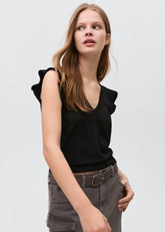 V-neck top — Black 1