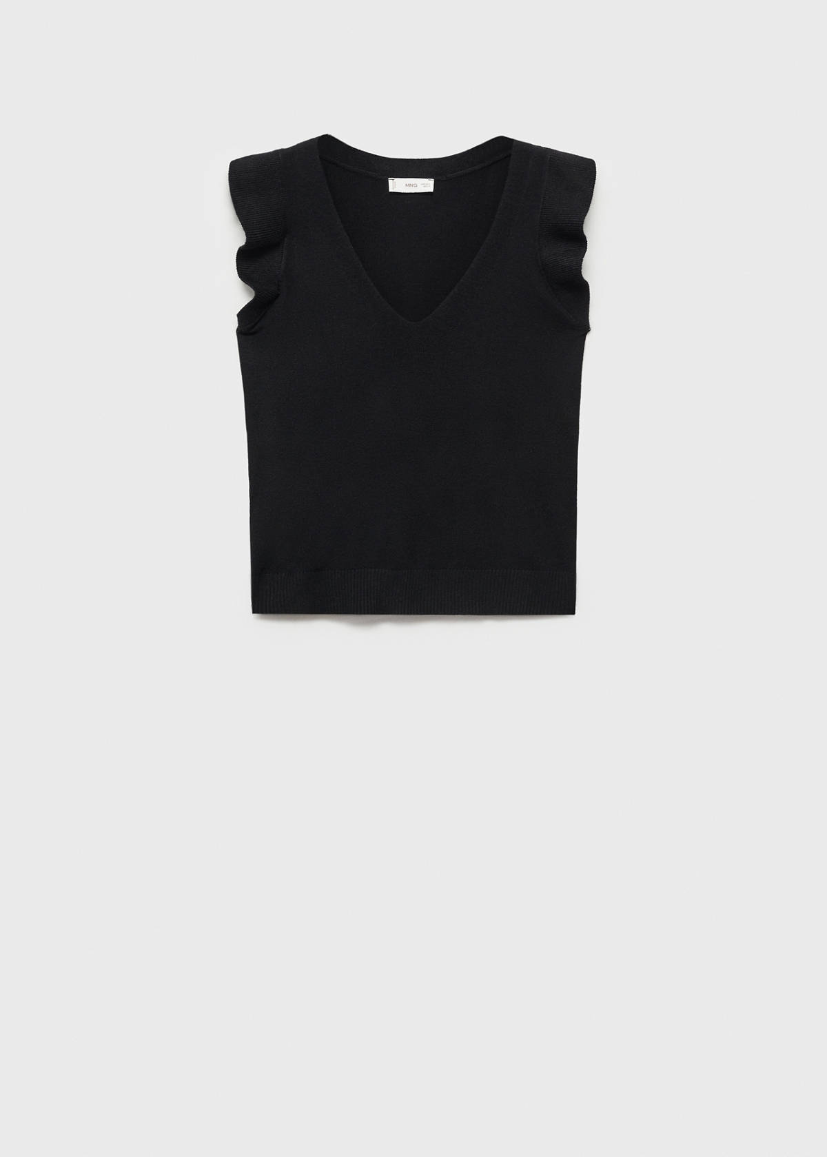 V-neck top — Black