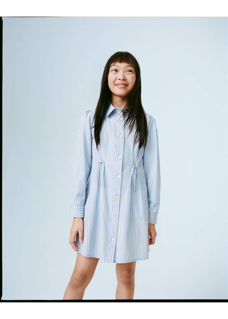Striped shirt dress — Blue