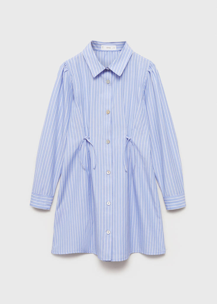 Striped shirt dress — Blue