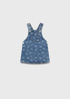 Printed denim pinafore — Medium Blue 2