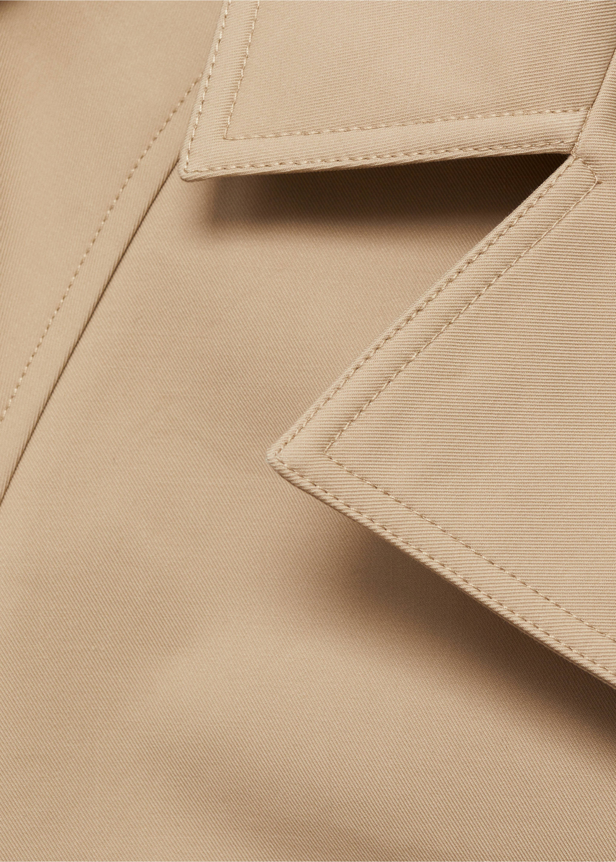 Trench crop algodón doble botonadura - Detalle del artículo 8, Marrón medio. Ref: 87074808-00.