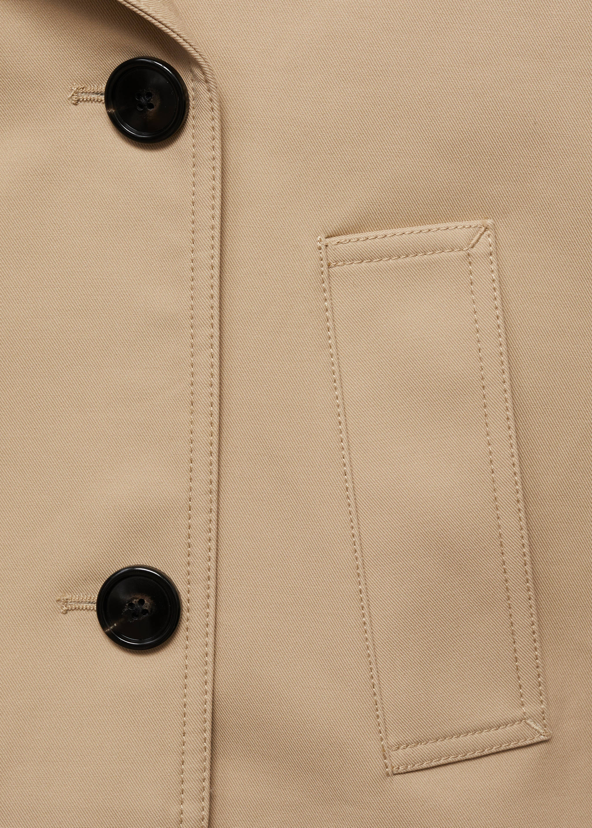 Trench cropped de algodão com abotoadura dupla - Pormenor do artigo 0