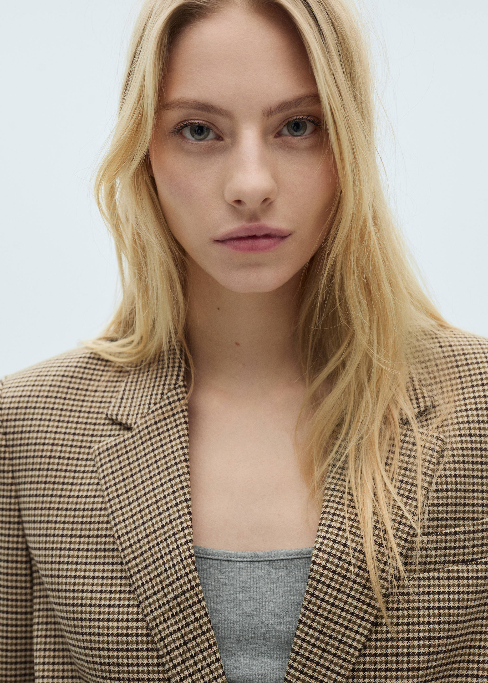 Straight-fit micro-houndstooth jacket - Details of the article 1