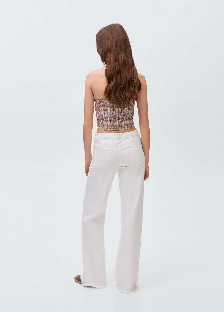 Ruched cotton top — Pink