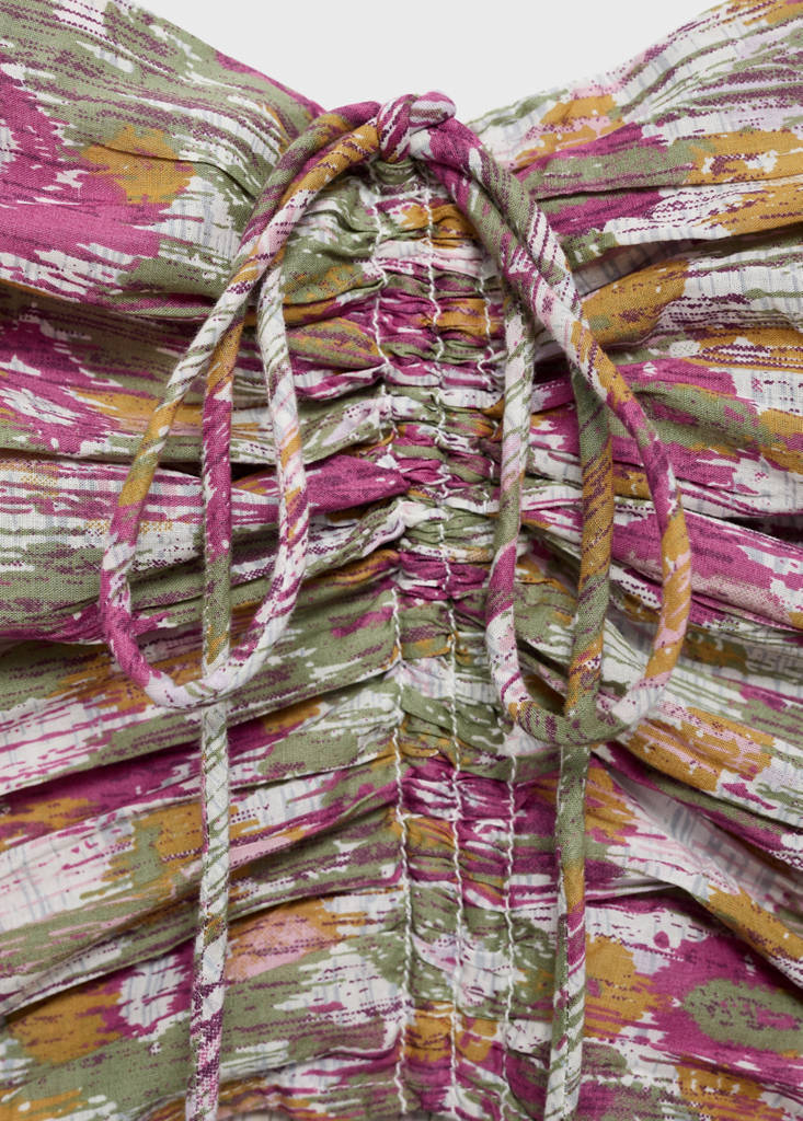Ruched cotton top — Pink