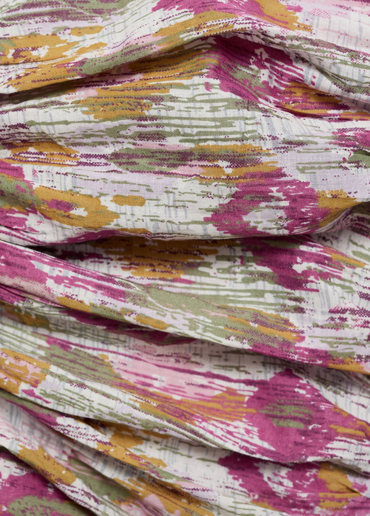 Ruched cotton top — Pink