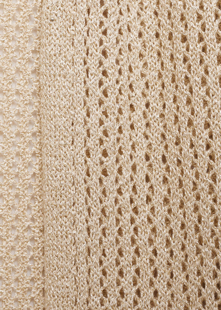 Long openwork knitted cardigan — Gold