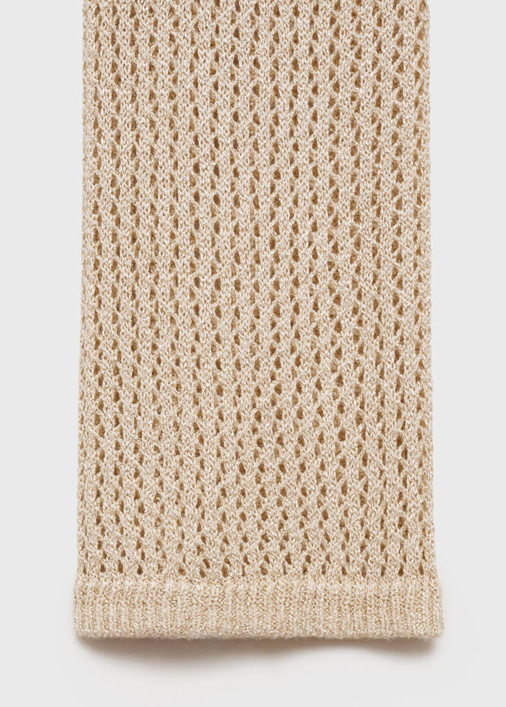 Long openwork knitted cardigan — Gold