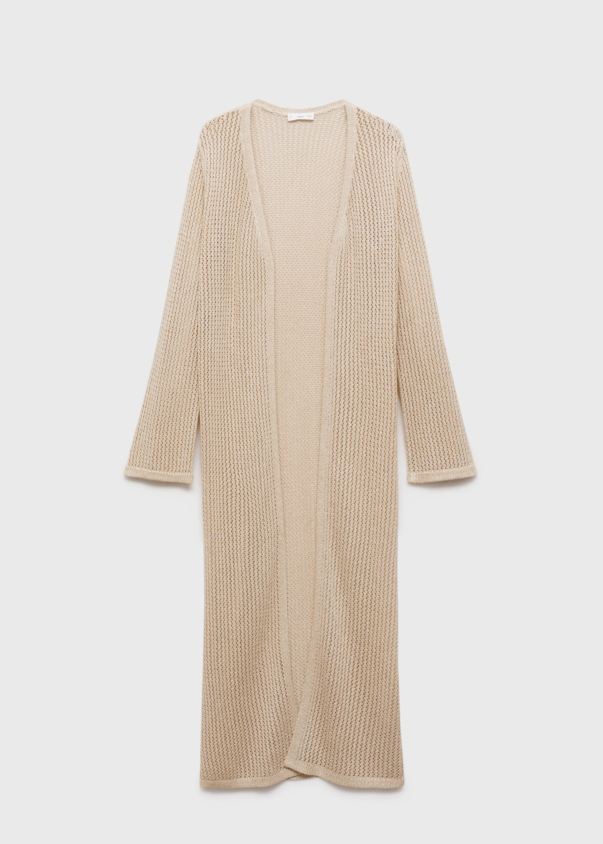 Long knitted cardigan with lace accents - Article without model