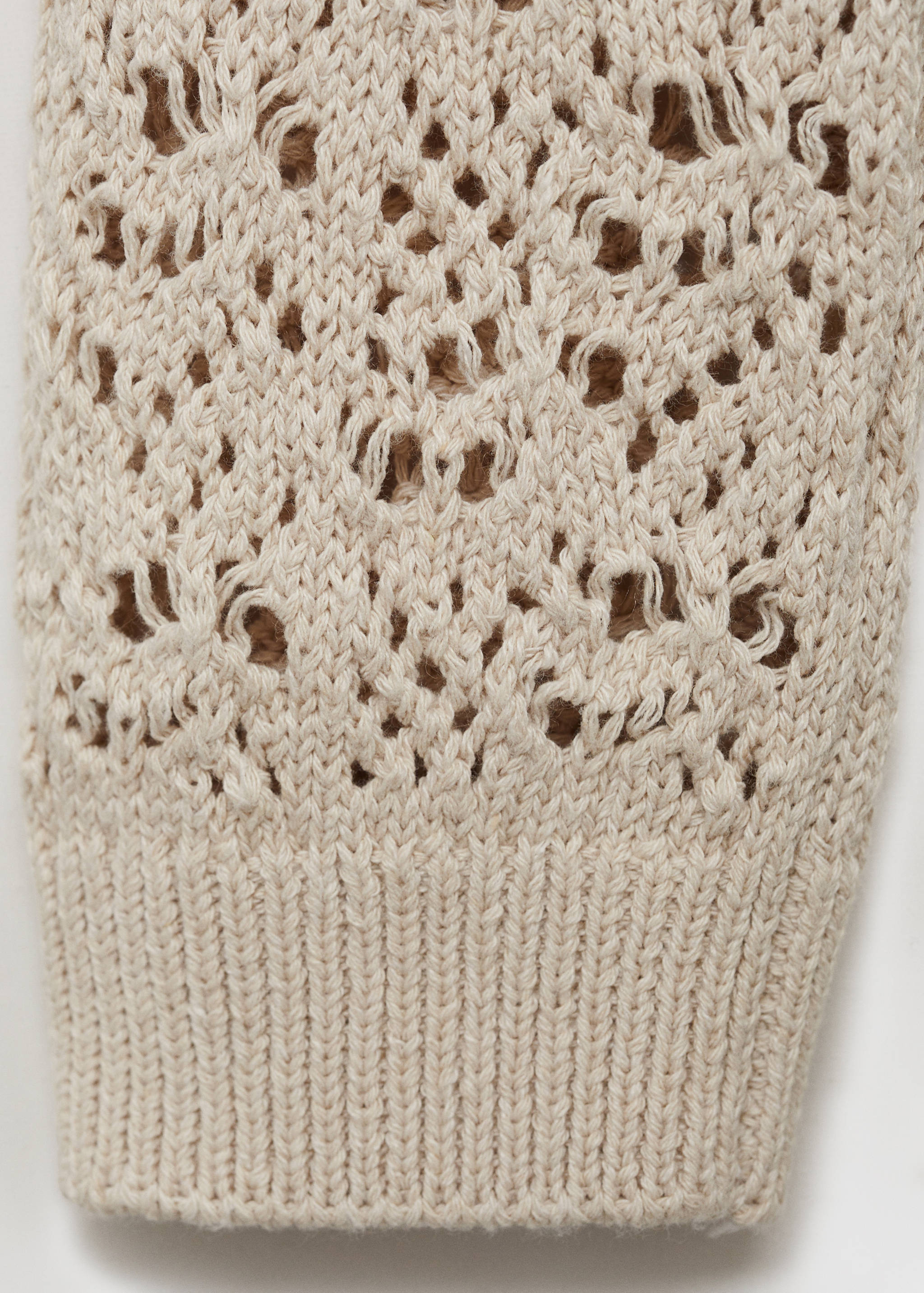 Knitted sweater with hood and lace pattern - Details of the article 0