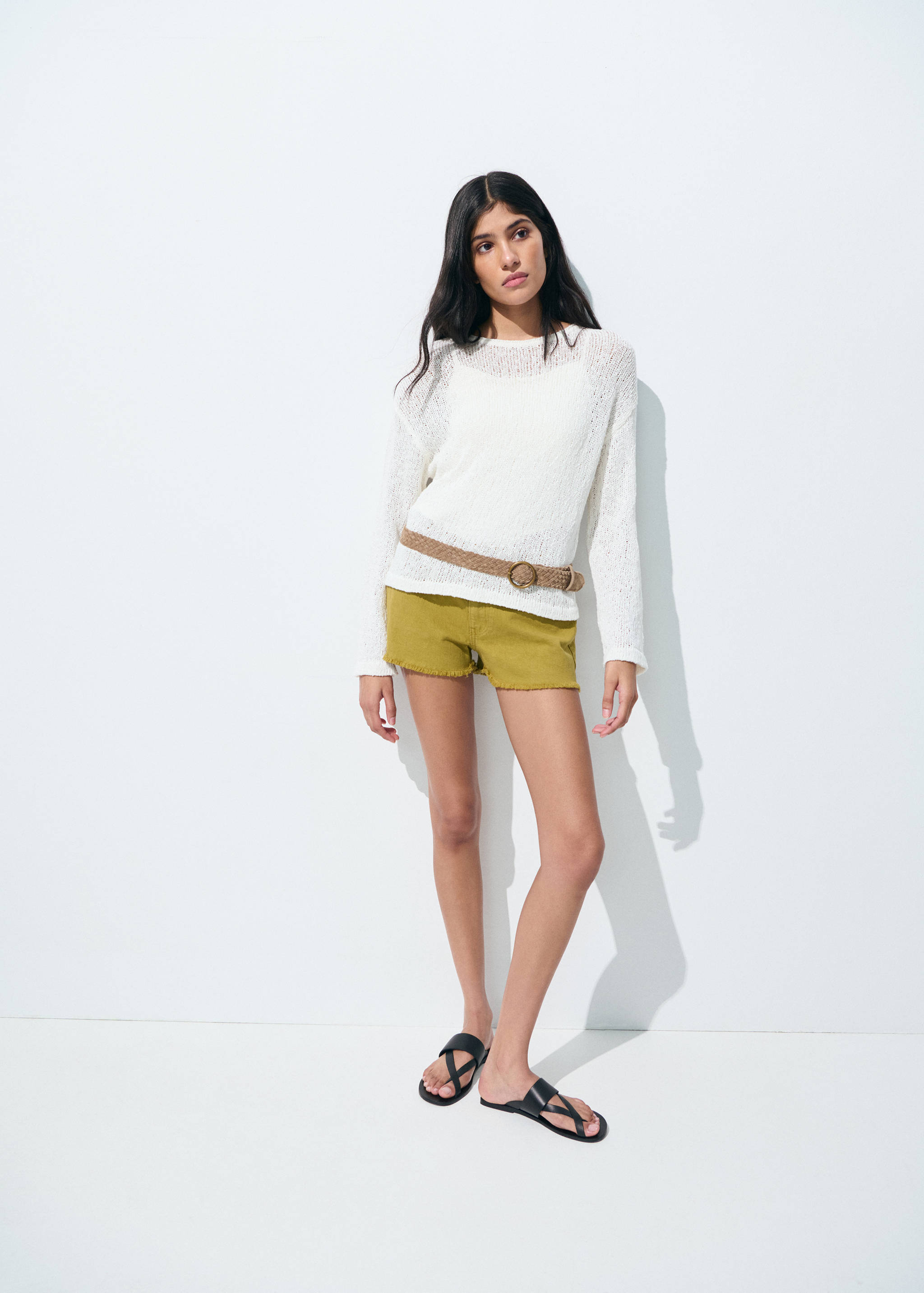 Shorts vaqueros bajo deshilachado - Detalle del artículo 5