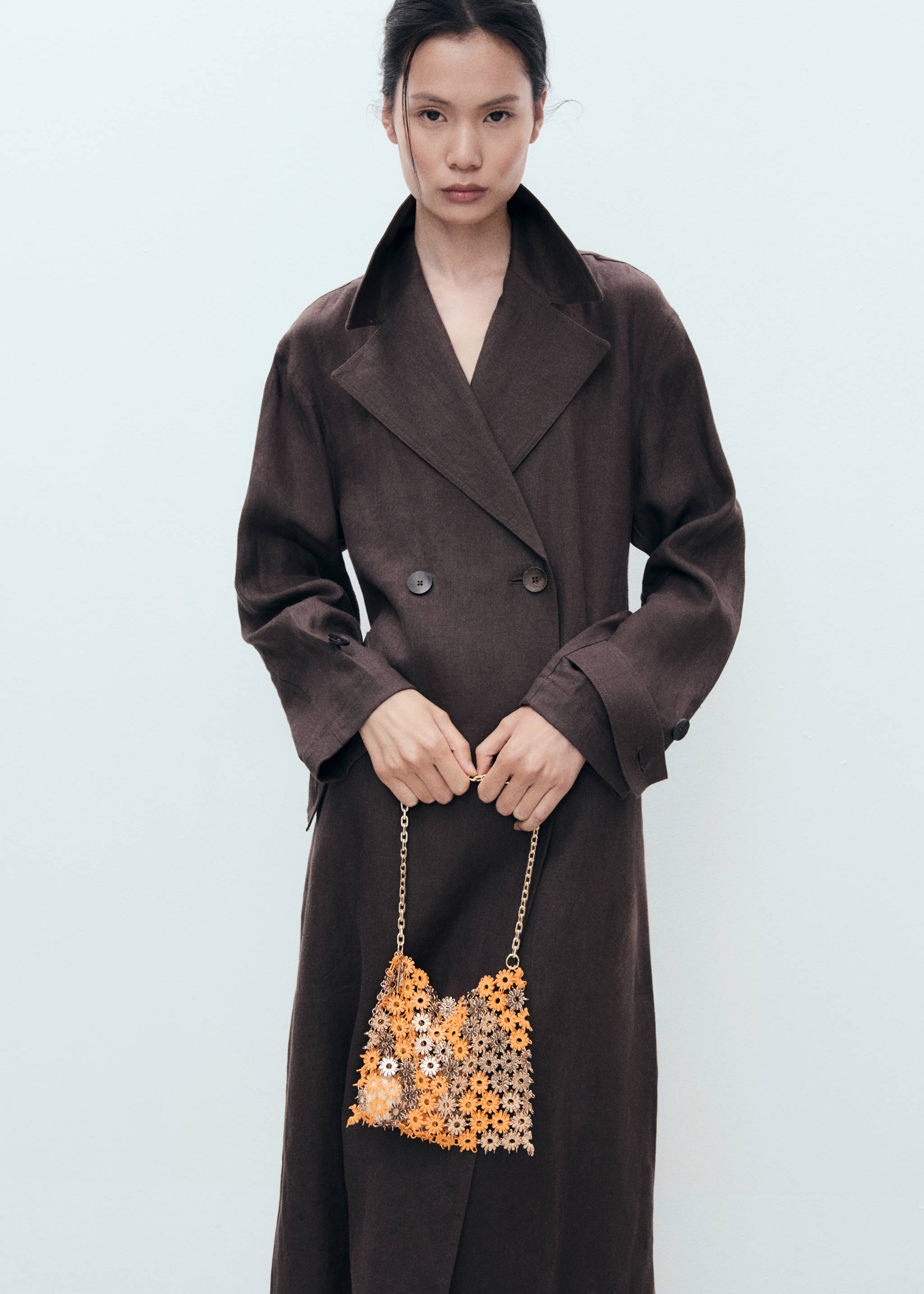 Сумка на плечо с металлическими цветами - Деталь изделия 9