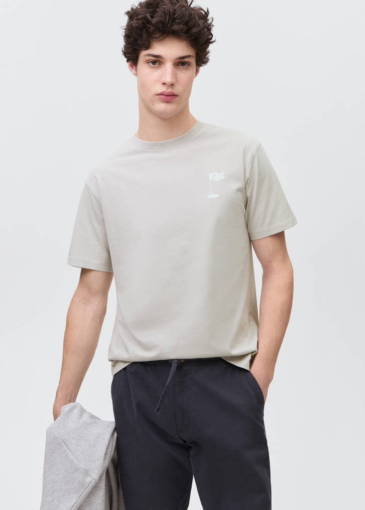 Short-sleeved printed t-shirt — Grey