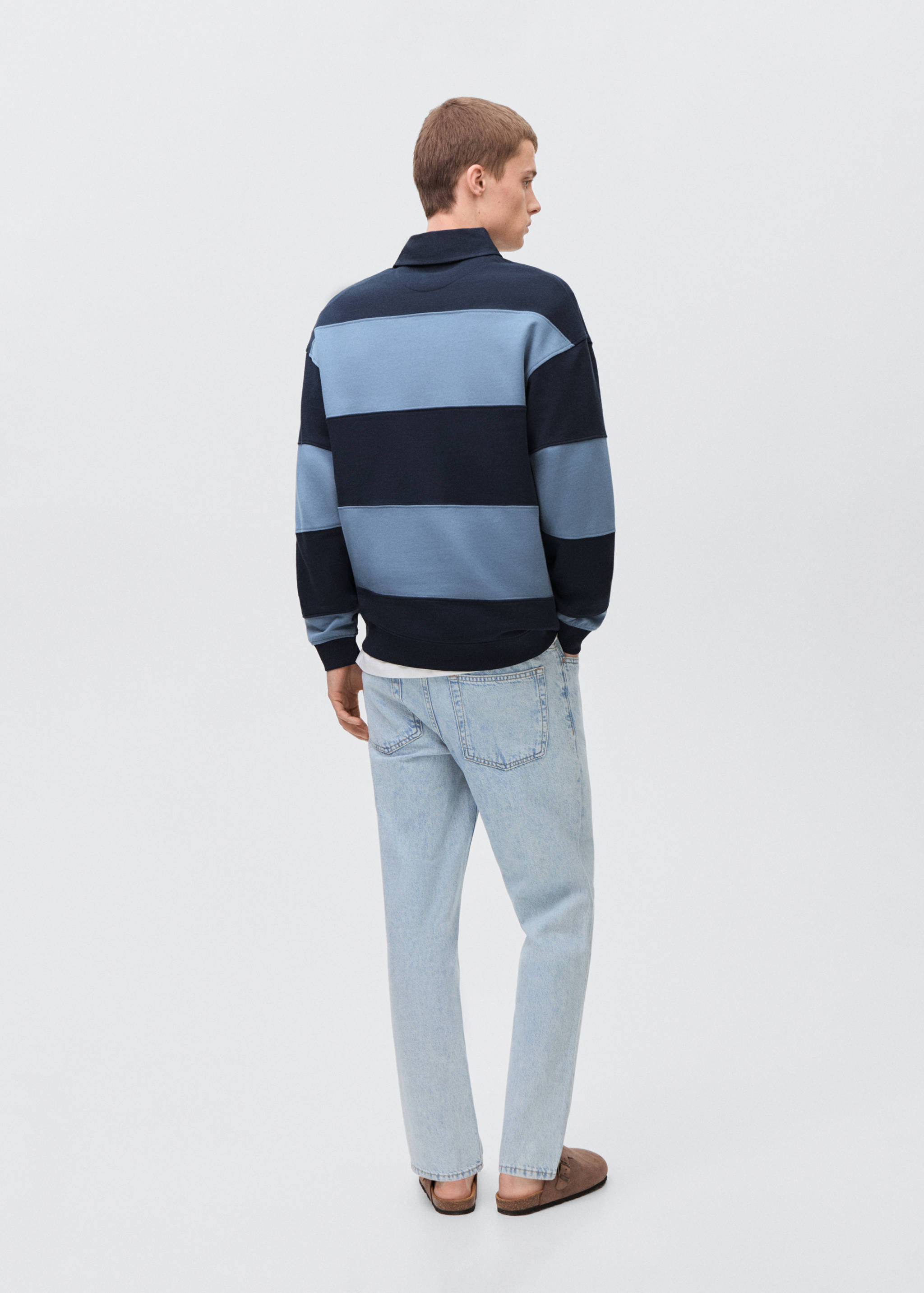 Sweat rayures col polo - Verso de l’article