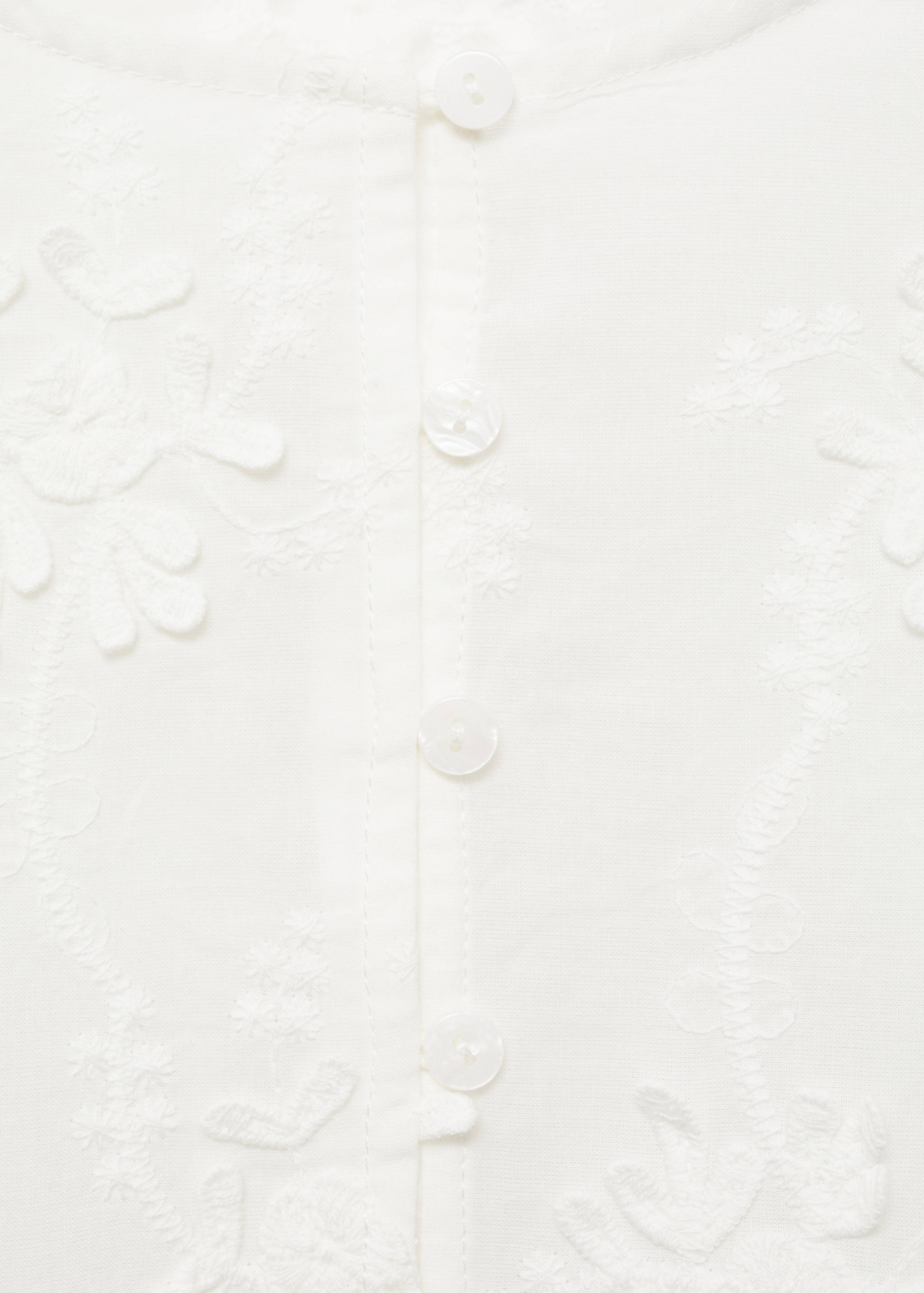 Flower-embroidered cotton blouse - Details of the article 8