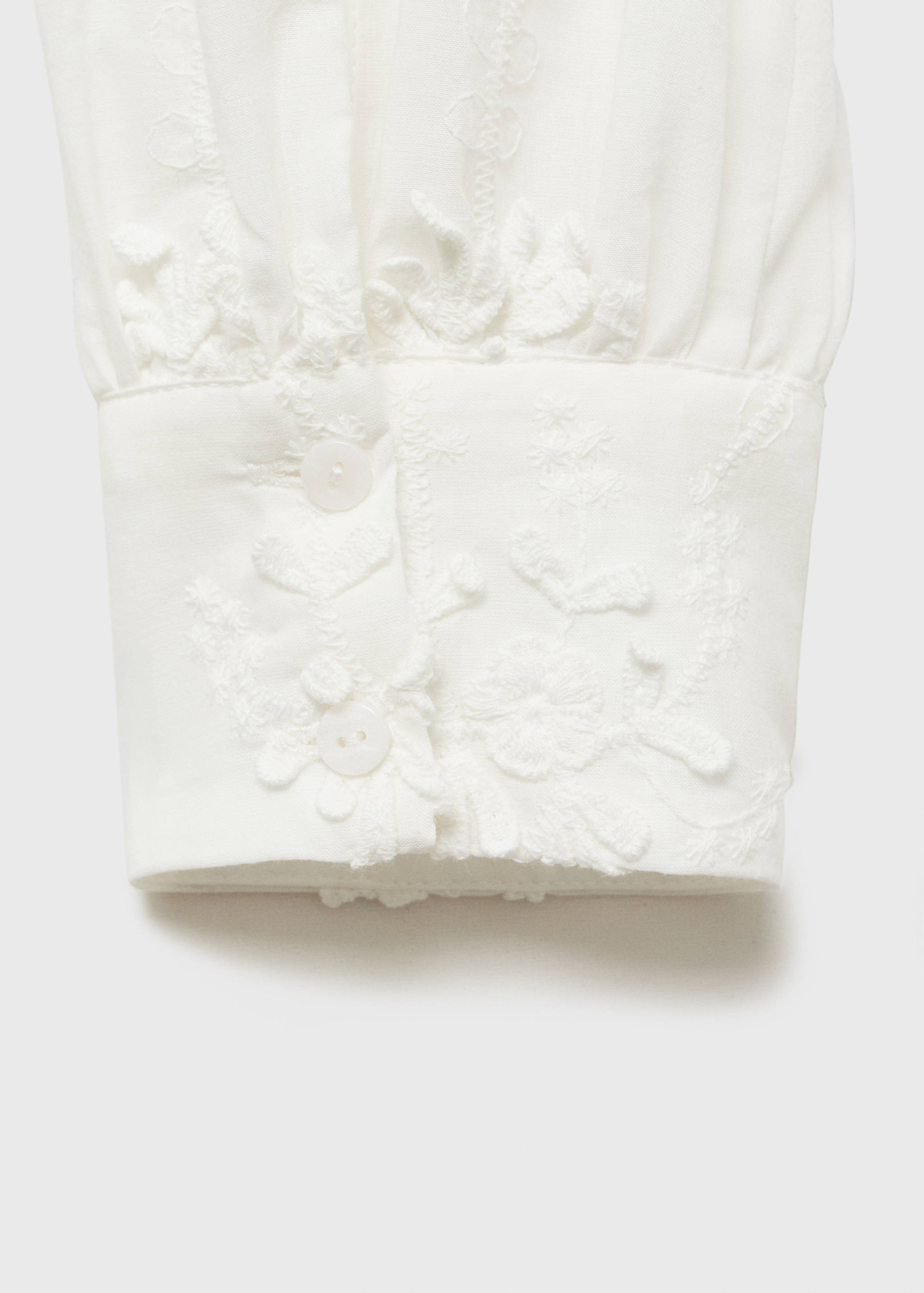 Flower-embroidered cotton blouse - Details of the article 0
