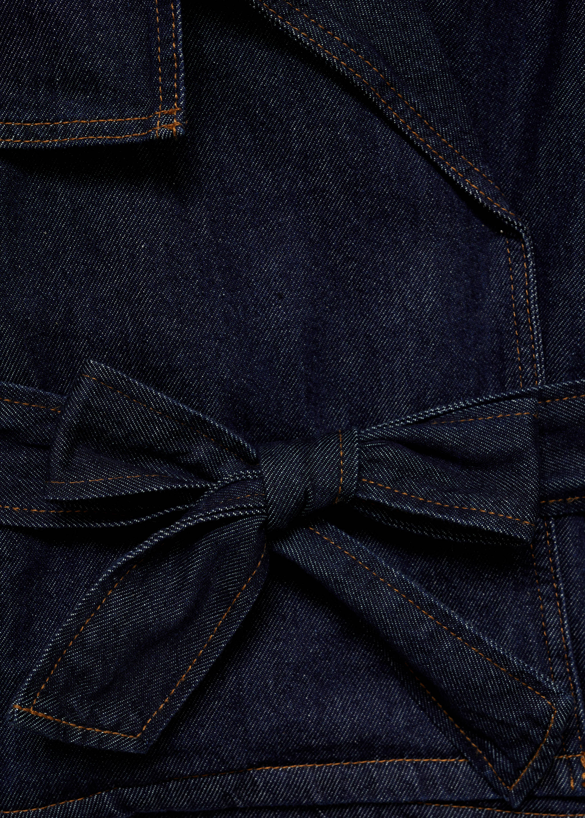 Short denim trench coat with belt - Details of the article 8