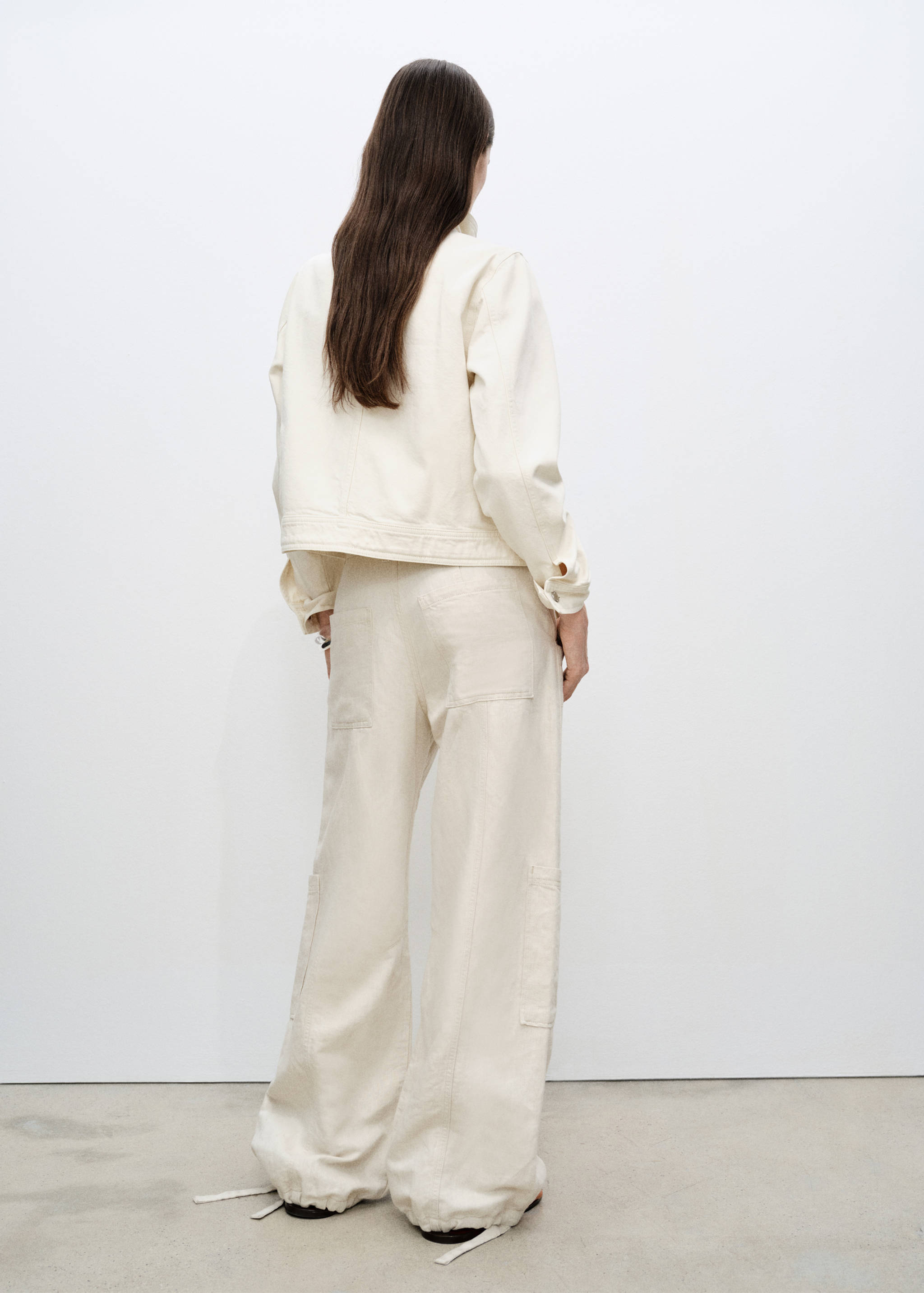 Veste en coton col montant poches - Verso de l’article