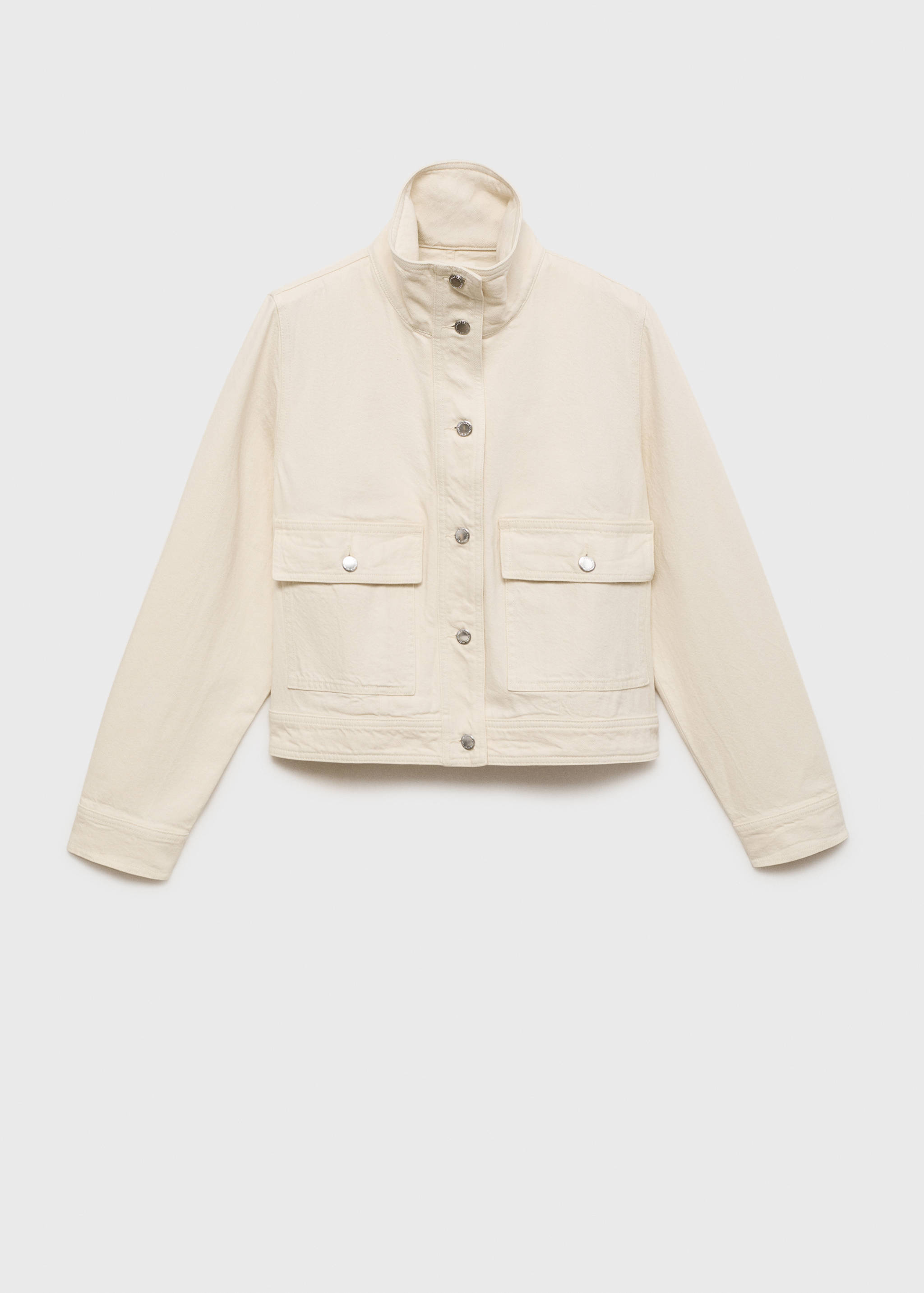 Cotton jacket with high collar and pockets - Article without model