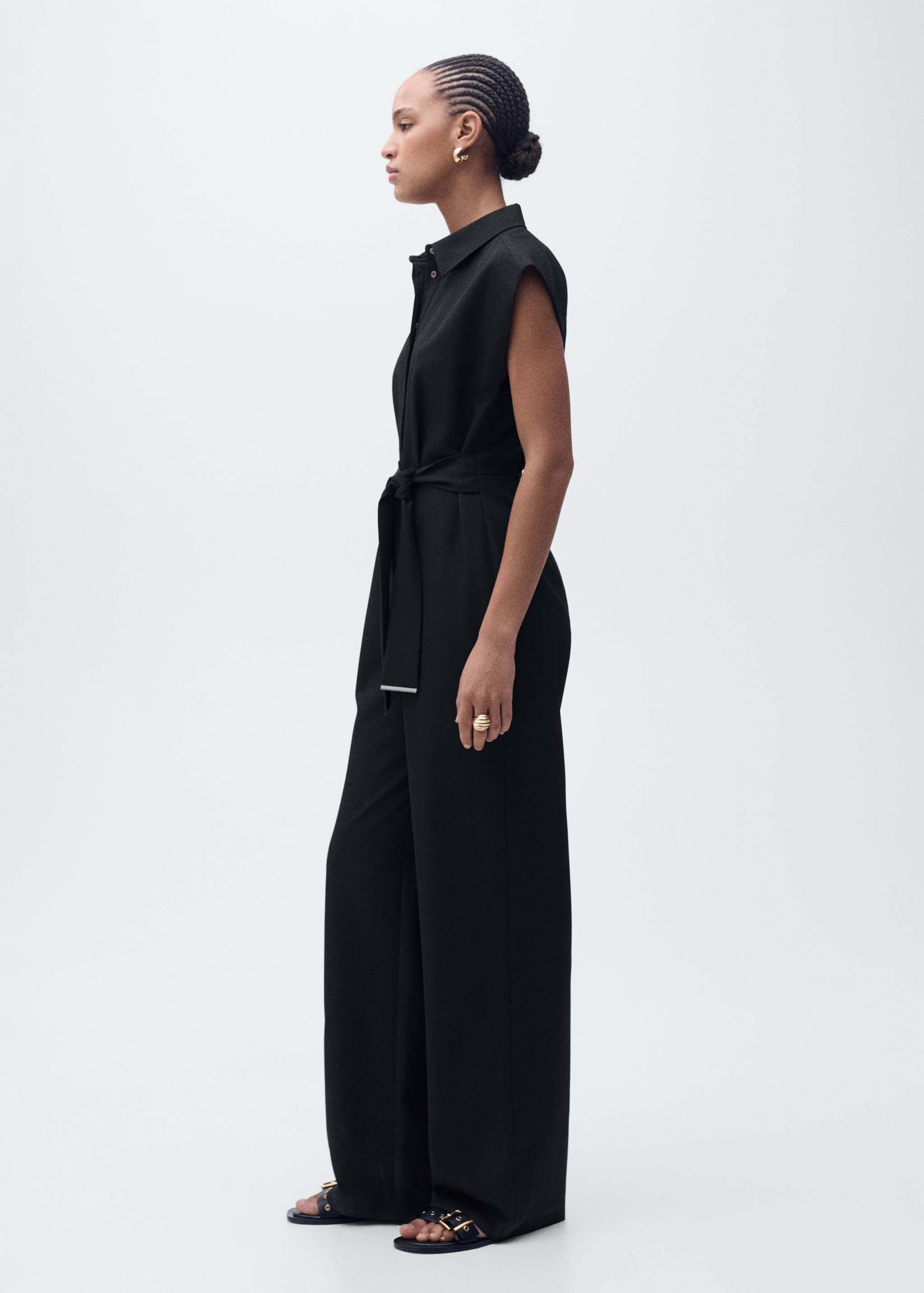 Straight-fit jumpsuit with belt - General plane