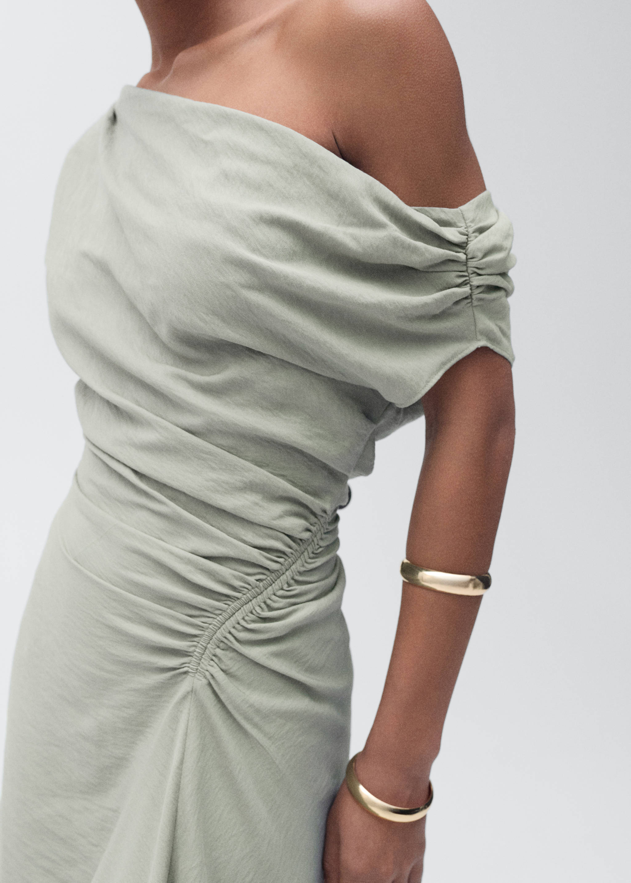Asymmetrical draped short dress - Details of the article 6