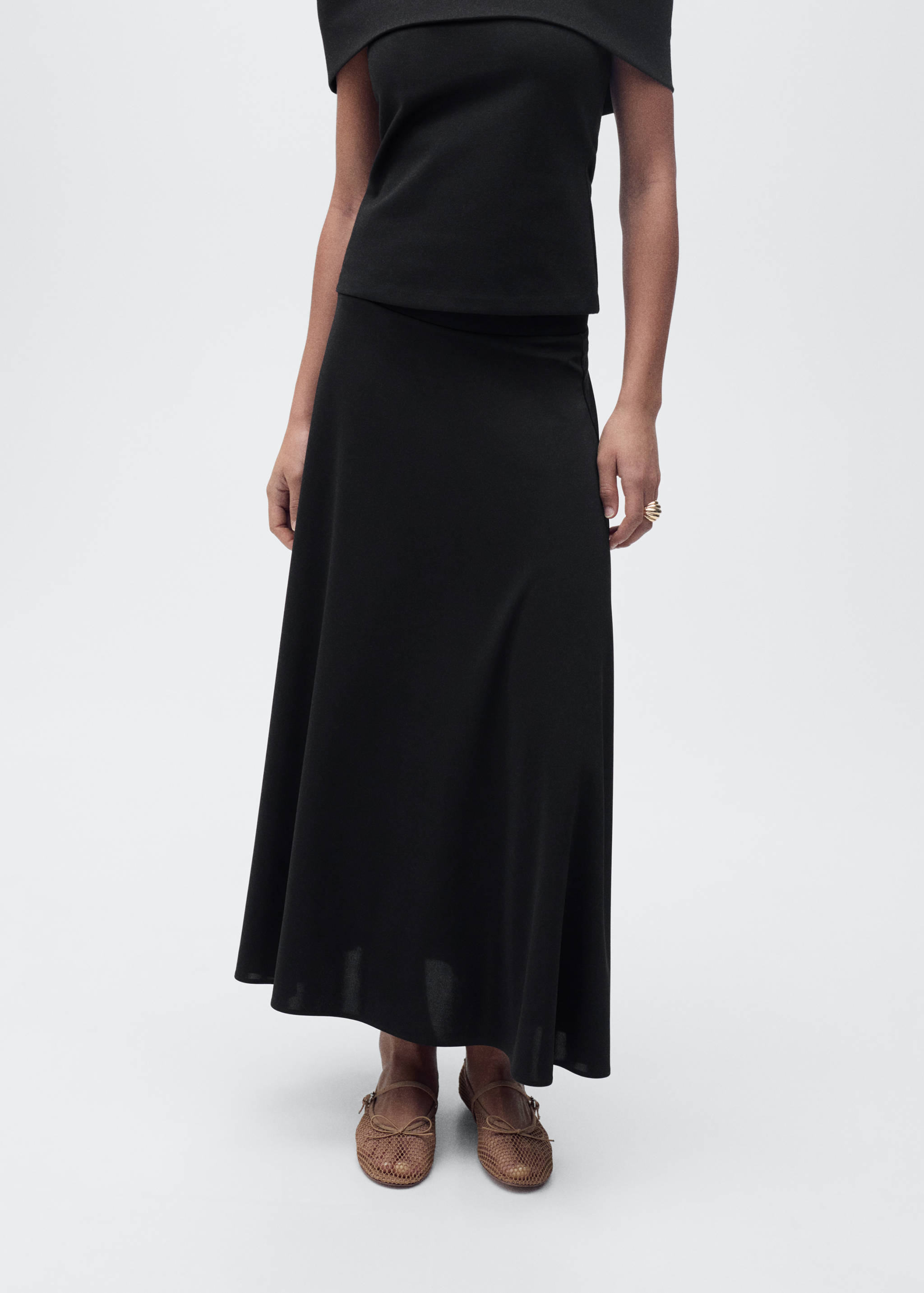 Flared knitted skirt - Medium plane