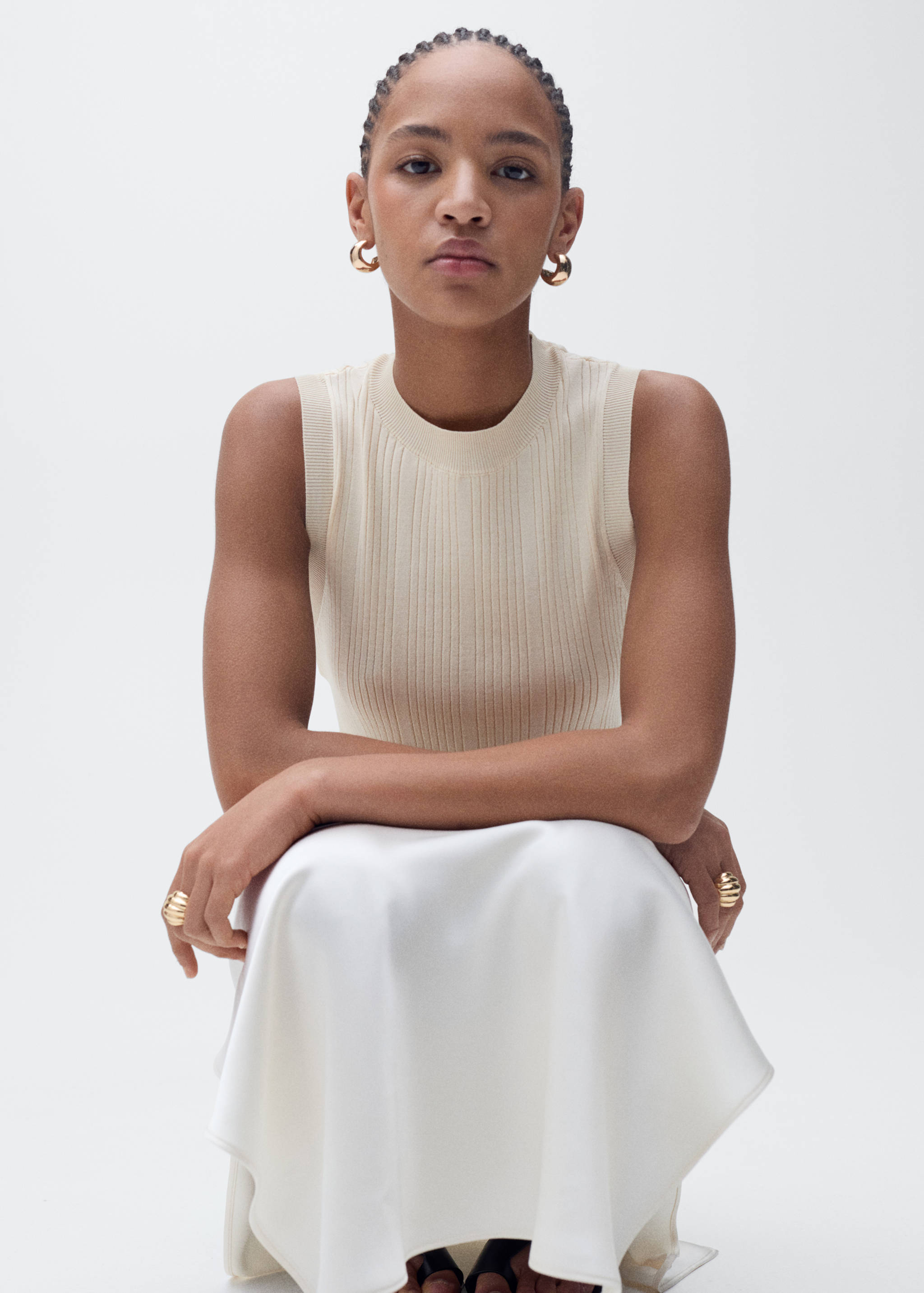 Ribbed top with openings - Medium plane