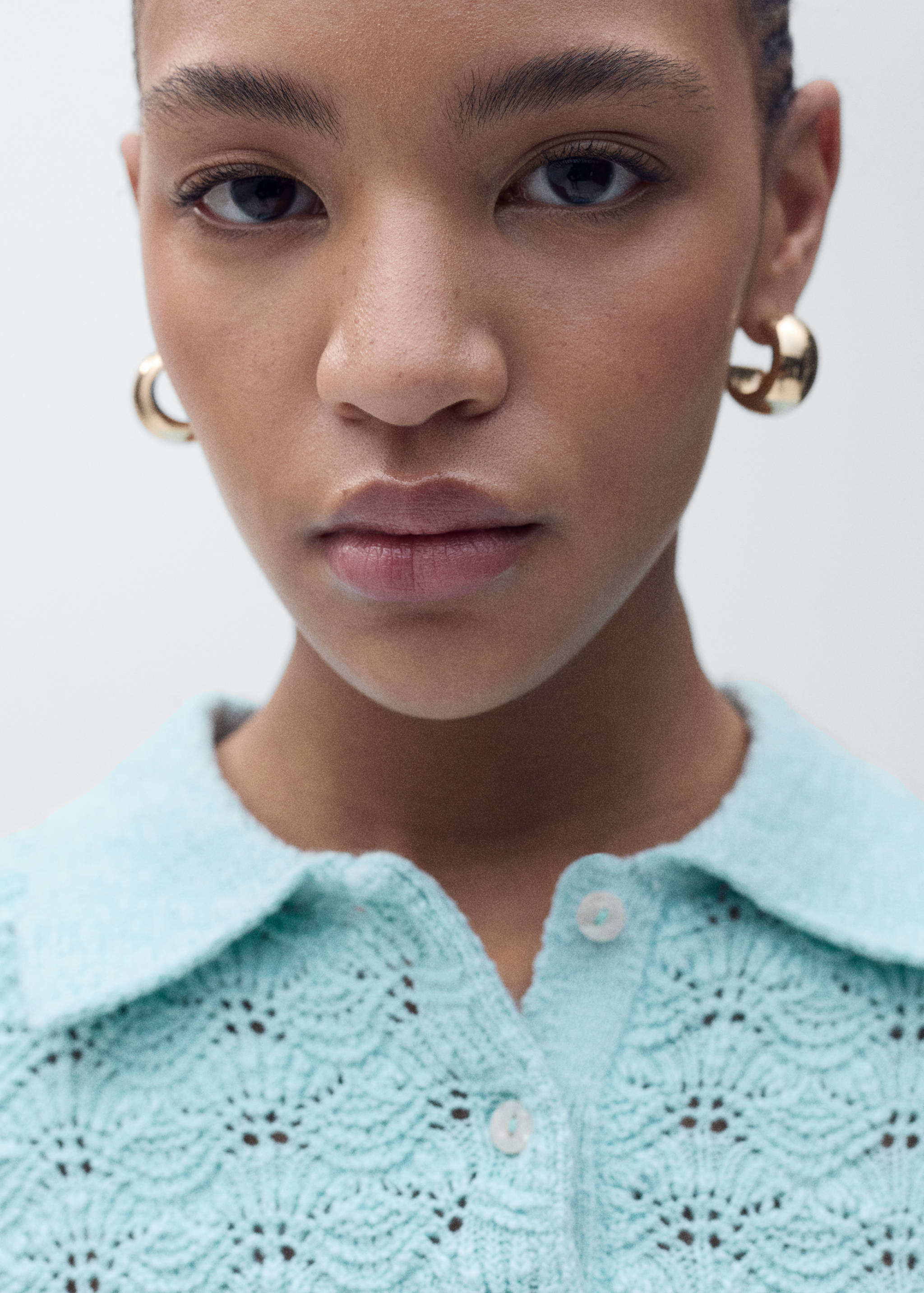 Pullover im Häkel-Style mit Polokragen - Detail des Artikels 1