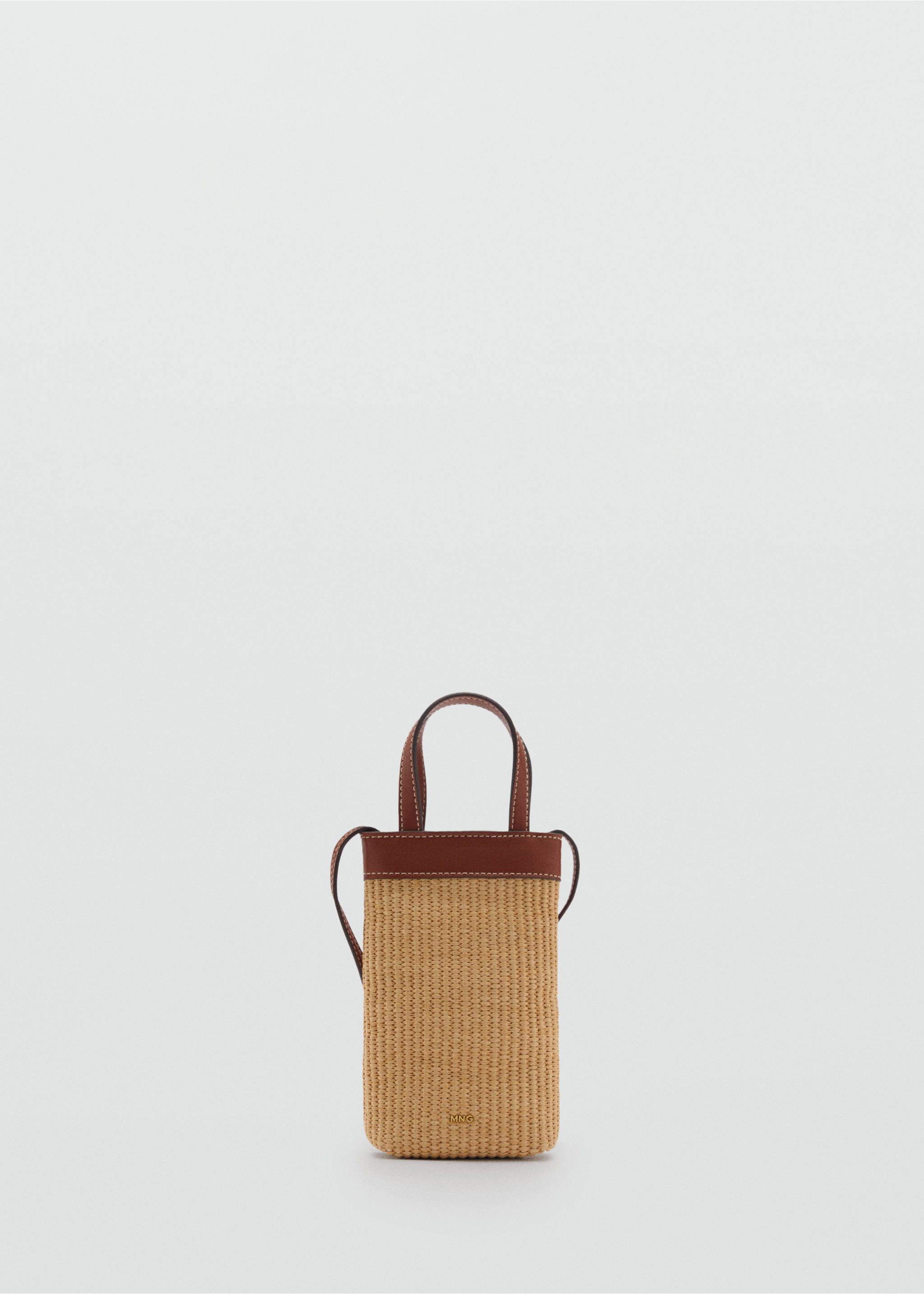 Funda móvil bandolera efecto rafia - Artículo sin modelo, Cuero. Ref: 87075750-00.