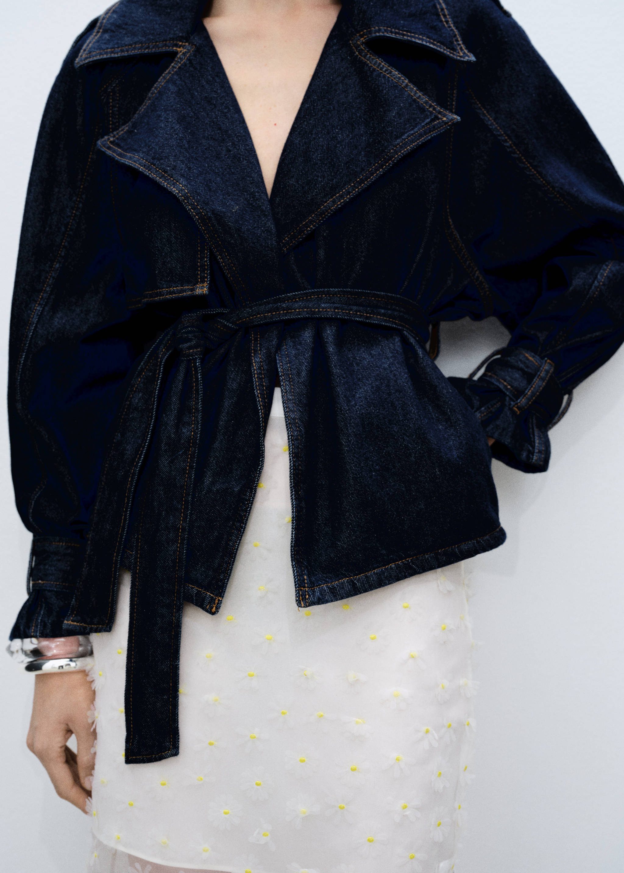 Semi-transparent floral-embroidered skirt - Details of the article 6