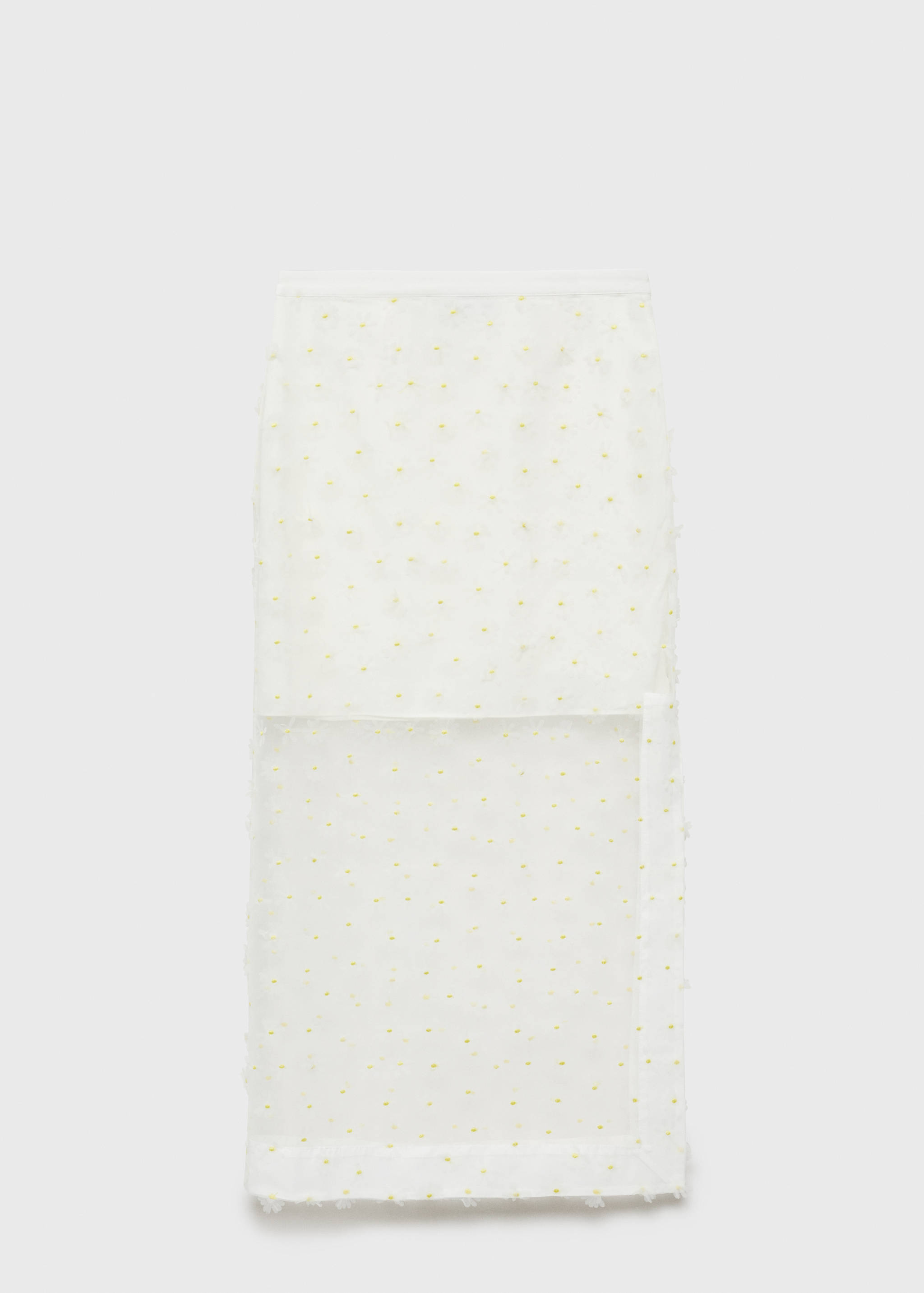 Semi-transparent floral-embroidered skirt - Article without model