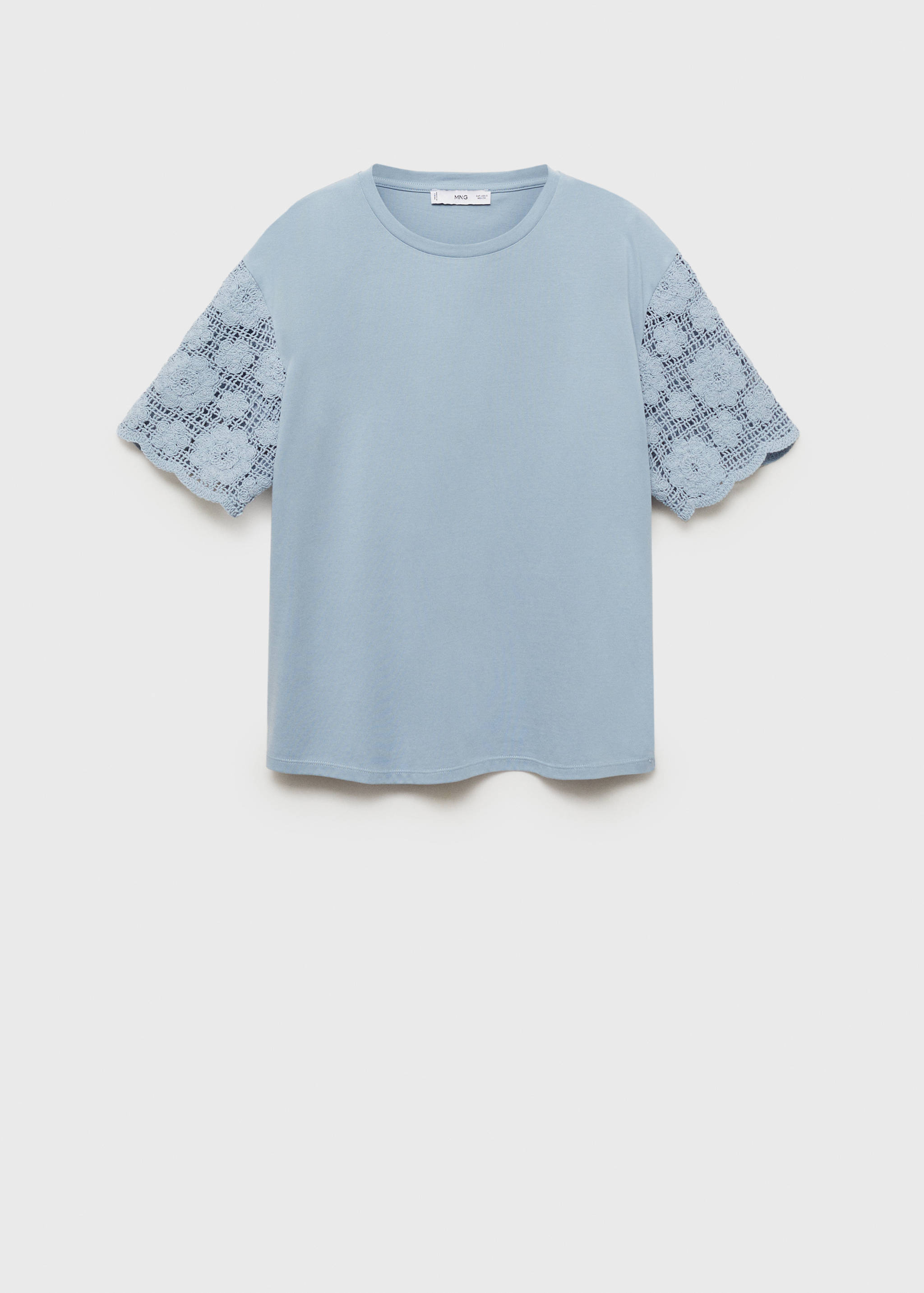 Cotton crochet sleeve t-shirt - Article without model