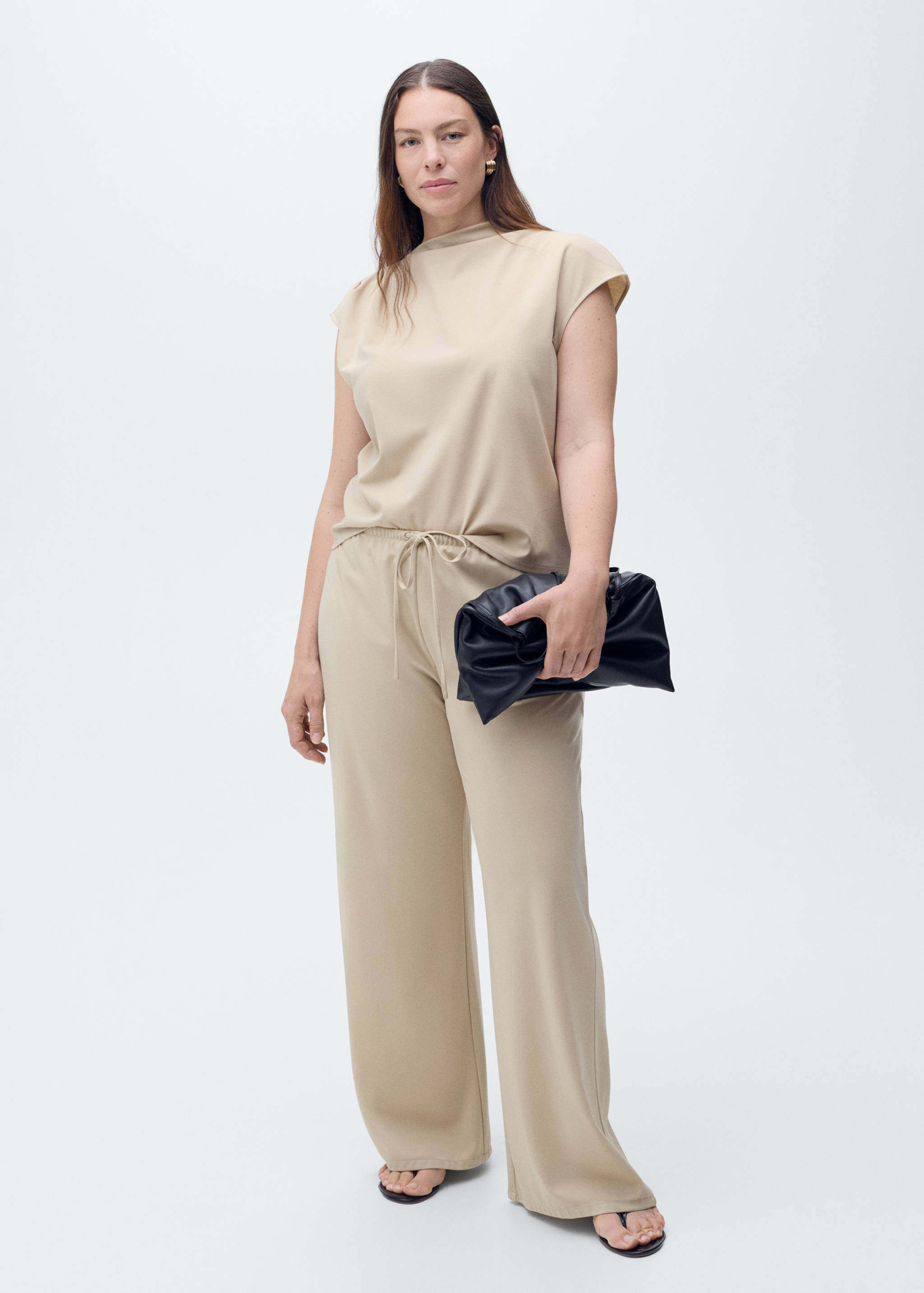 Wide leg trousers with elastic waist - Details of the article 3