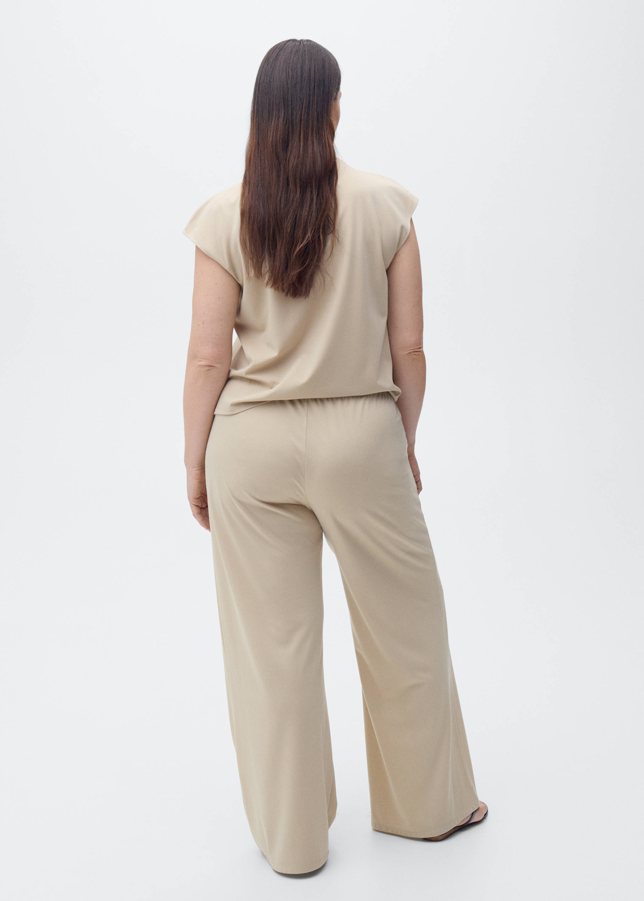 Wide leg trousers with elastic waist - Details of the article 4