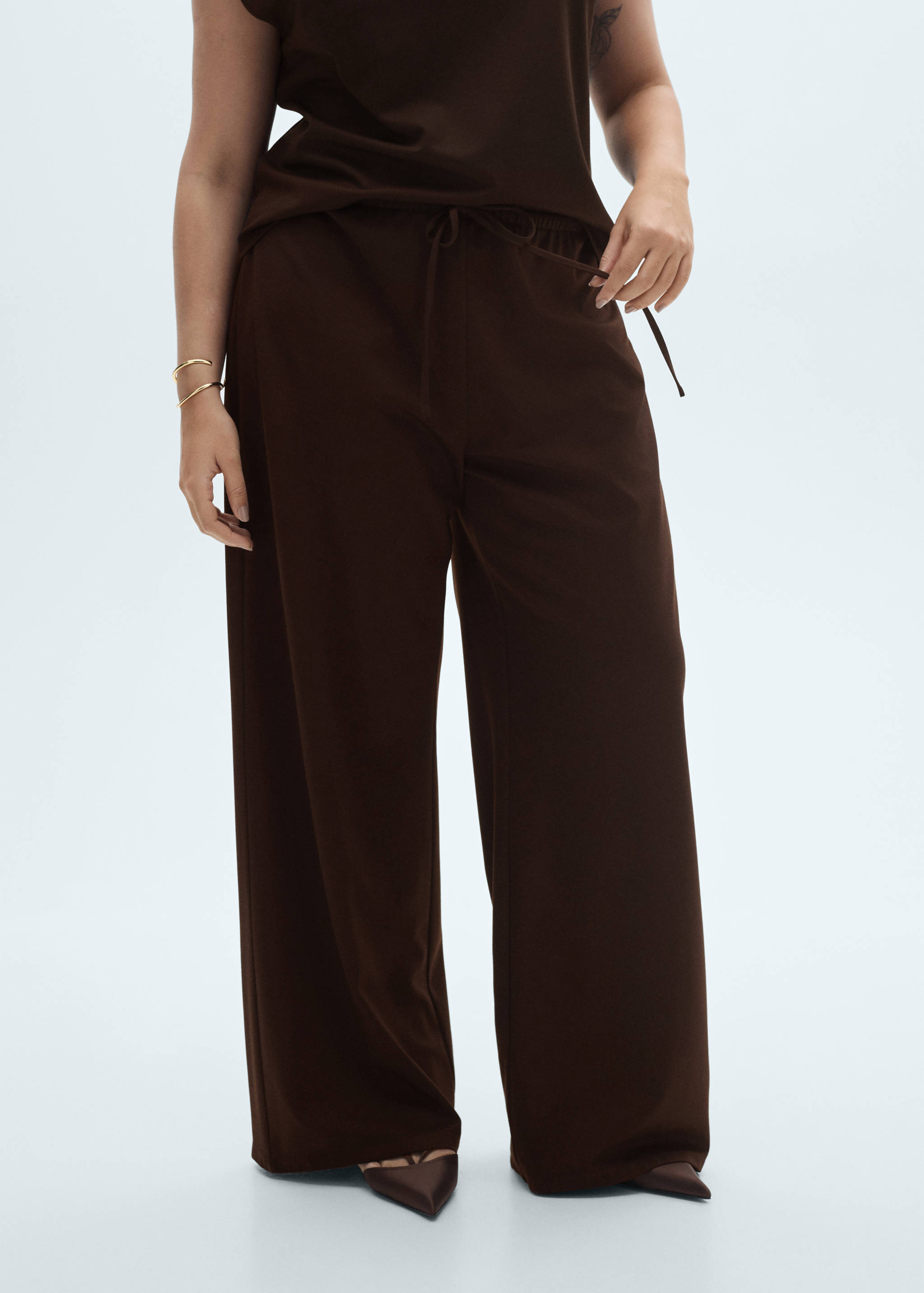 Wide leg trousers with elastic waist - Details of the article 5