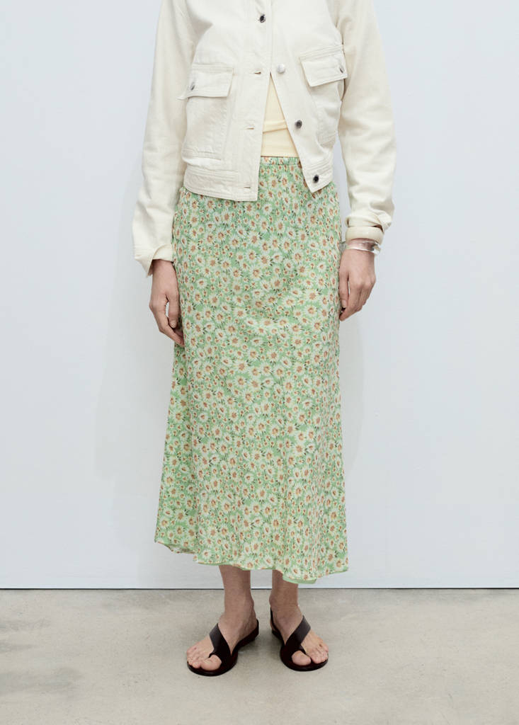 Long floral flared skirt - angle 1