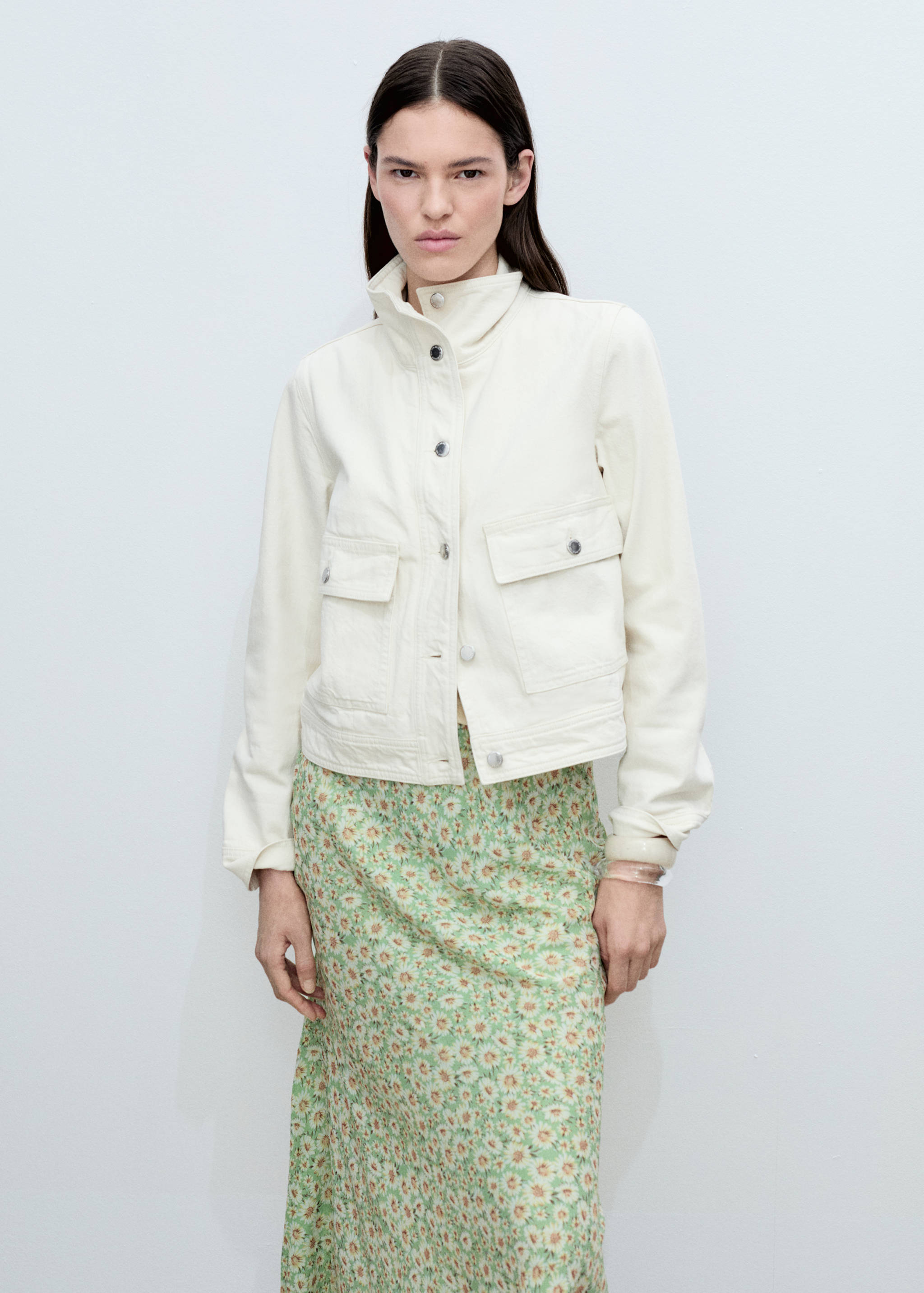 Long floral flared skirt - Details of the article 1