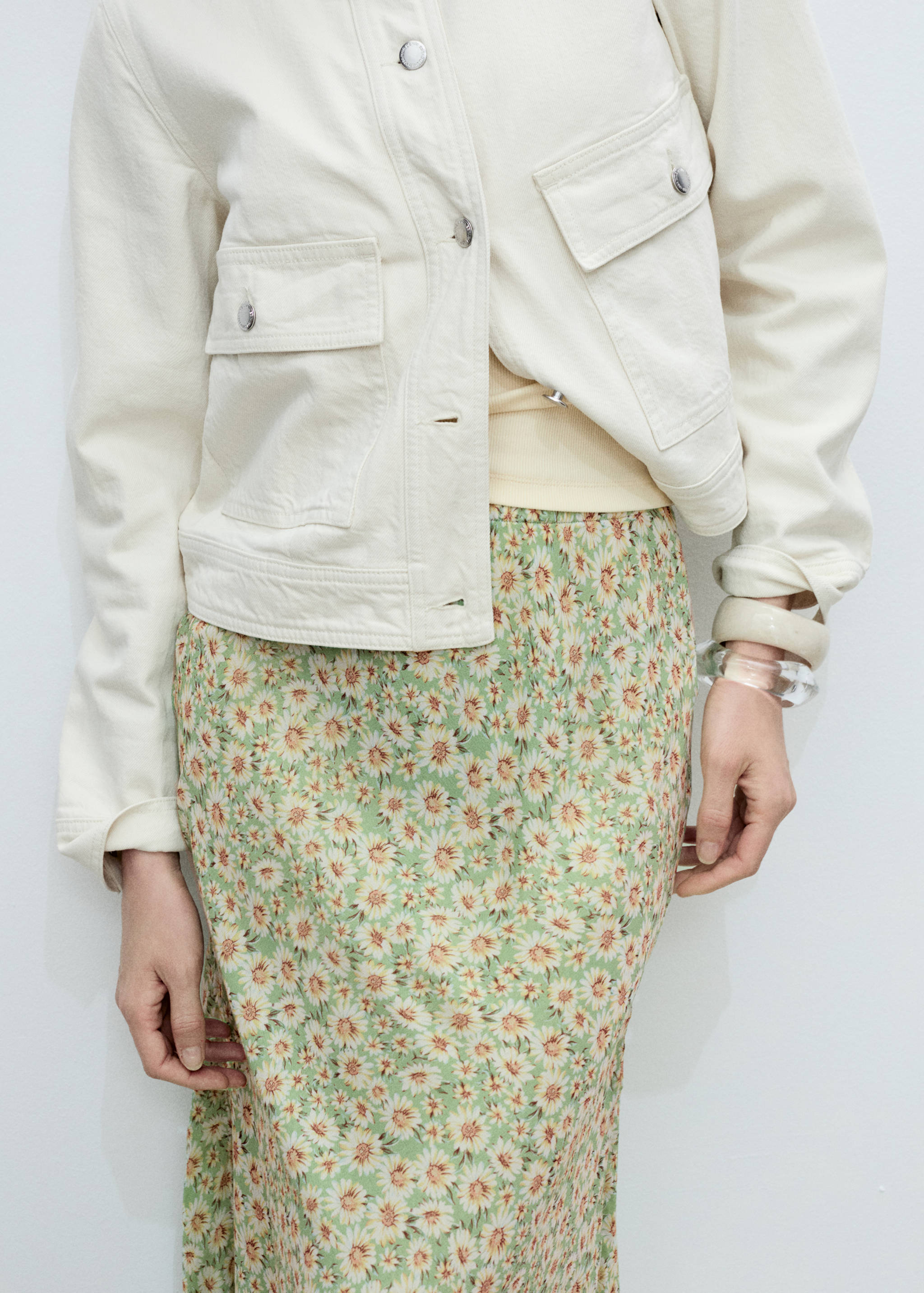 Long floral flared skirt - Details of the article 6