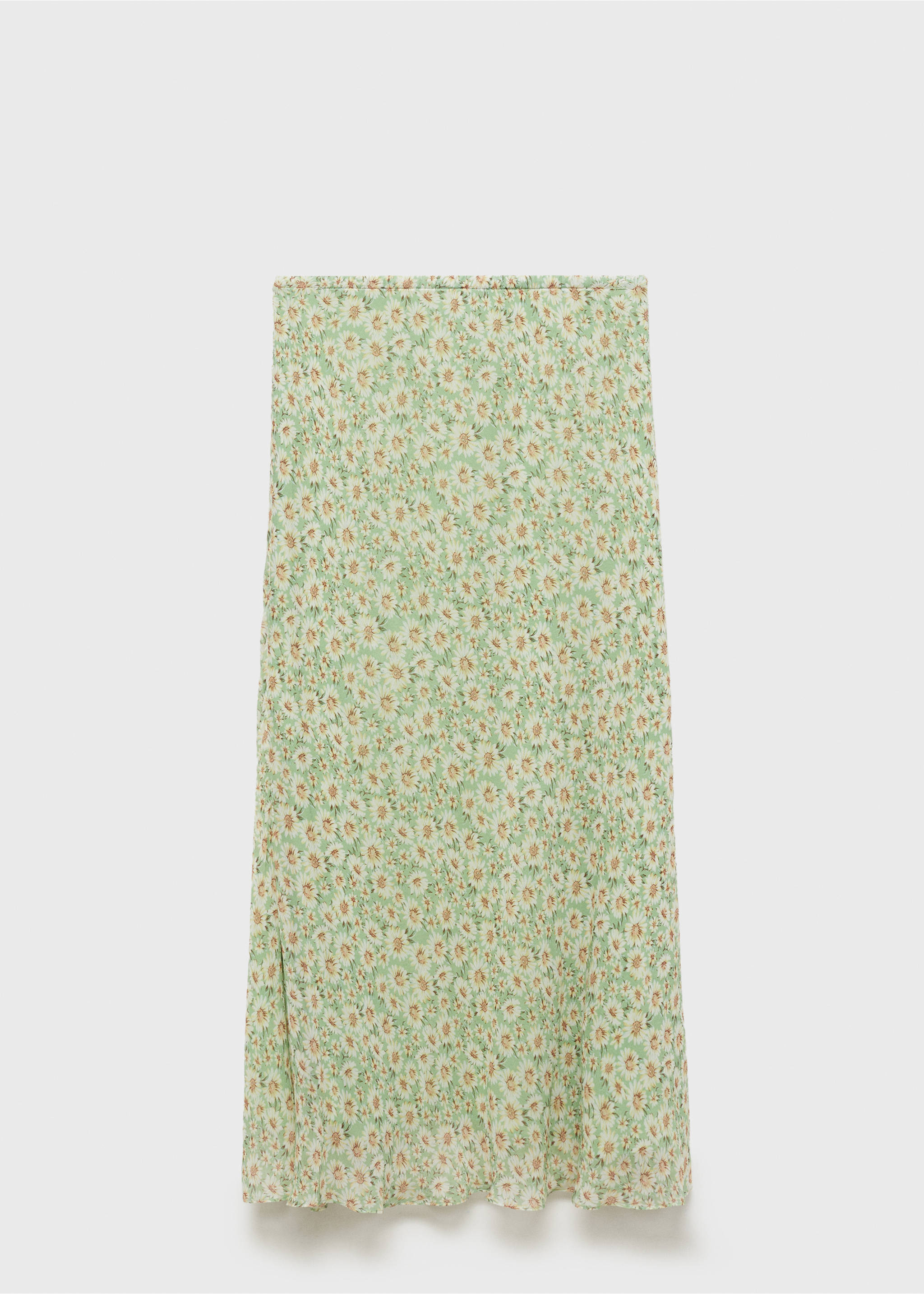 Long floral flared skirt - Article without model, Pastel Green. Ref: 87075757-00.